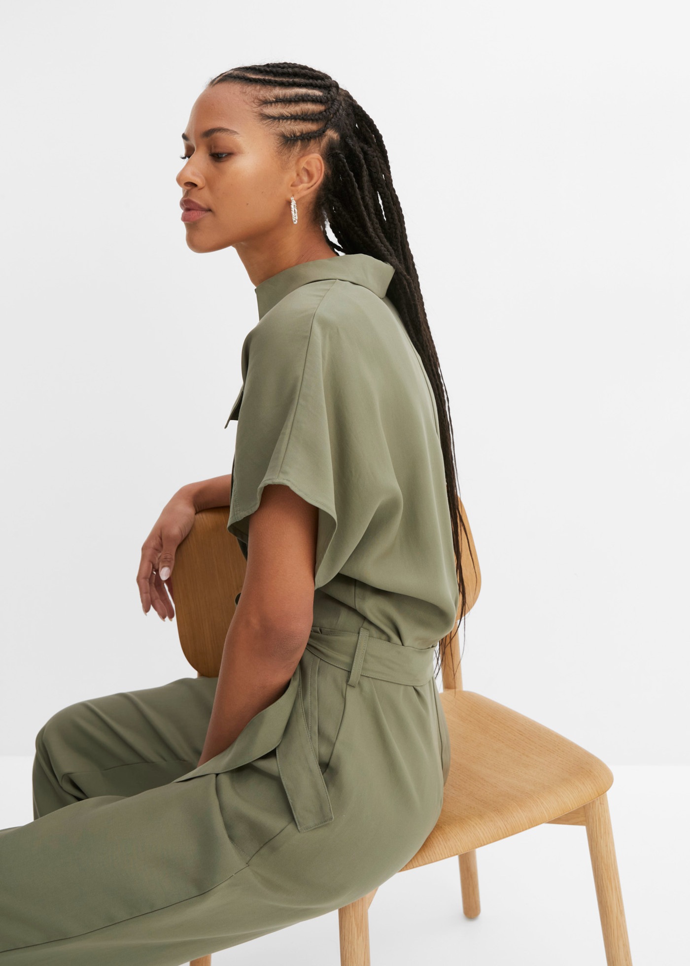 bonprix Jumpsuit aus Lyocell, mit Hemdblusenkragen