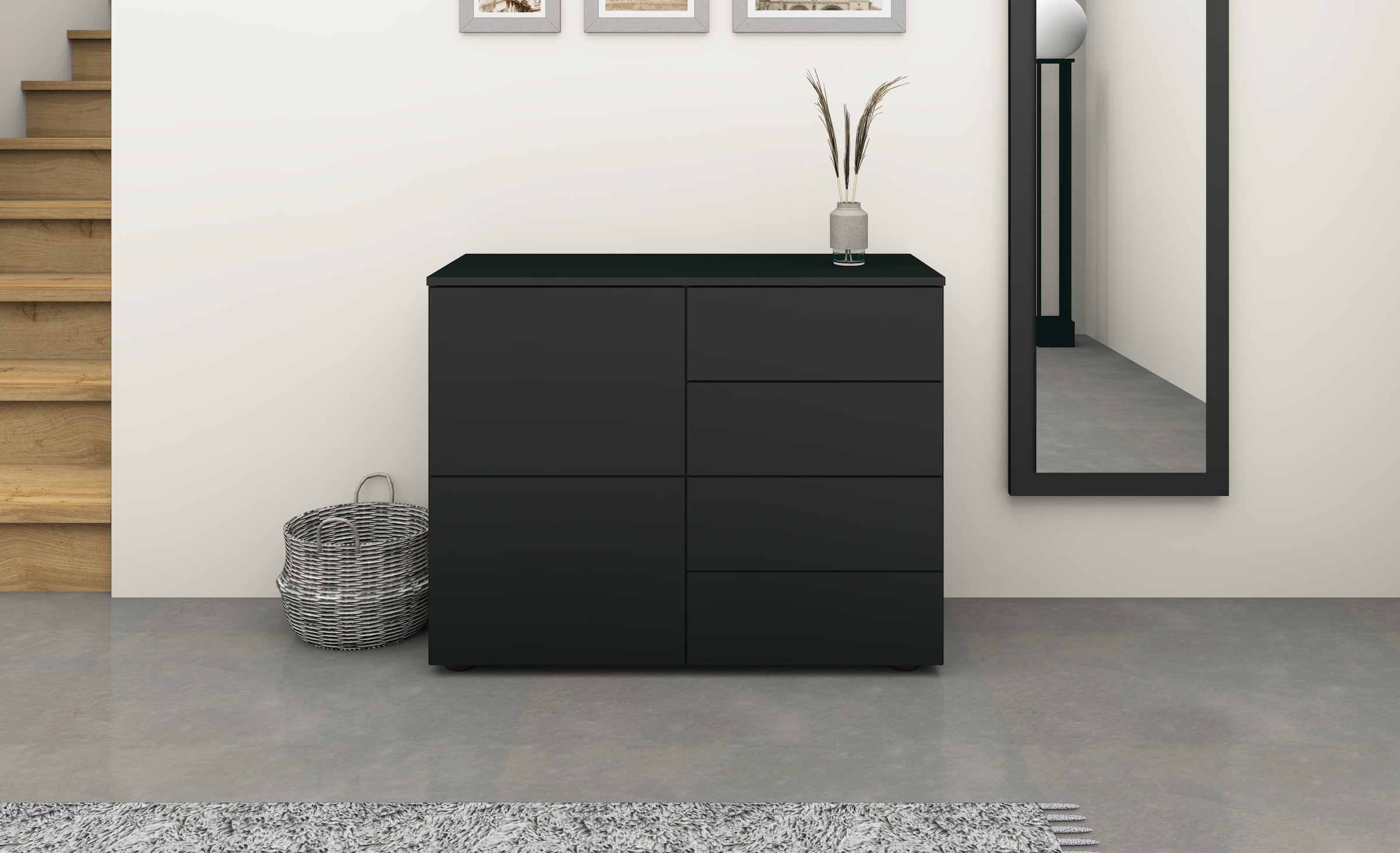 borchardt Möbel Kommode, Drucköffner (Push-To-Open), höhenverstellbare Einlegeböden