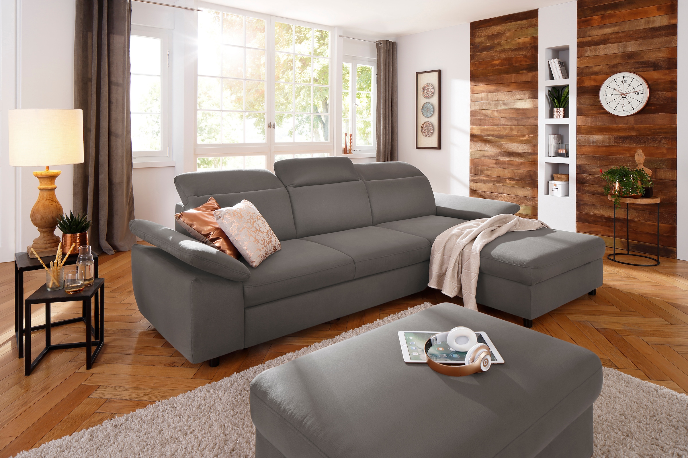 Home affaire Polsterhocker »Mauritius«, passend zur "Mauritius"-Serie, auch mit "Soft clean"-Bezug