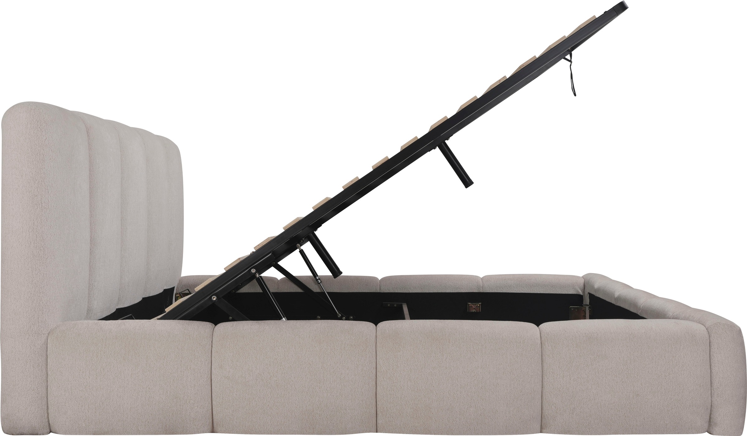 Home affaire Polsterbett »MERLINDA in der Breite 180cm, inkl. Lattenrost und Bettkasten« gepolstertes Kopfteil und Rahmen, Bezug im Chenillecharakter