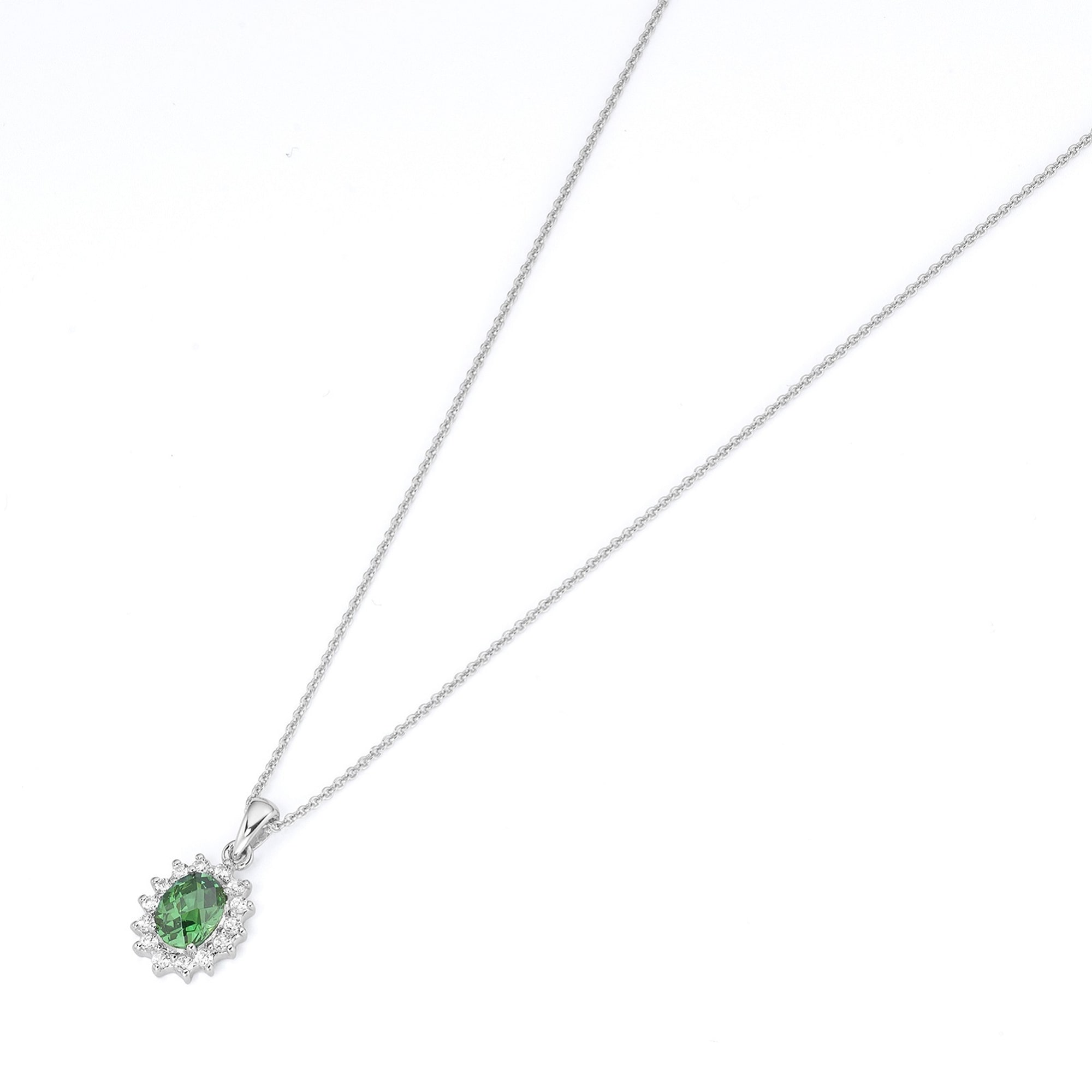 Smart Jewel Kette mit Anhänger »Kette farbiger Stein und Zirkonia Steine, Silber 925«