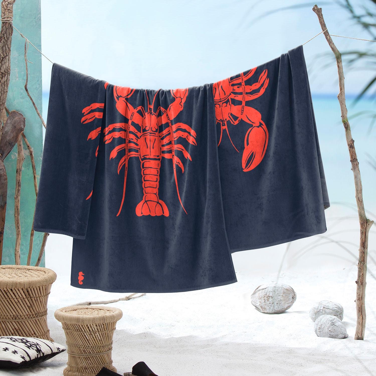 Seahorse Strandtuch »Lobster«, (1 St., Strandtuch 100 x 180 cm), mit Hummer