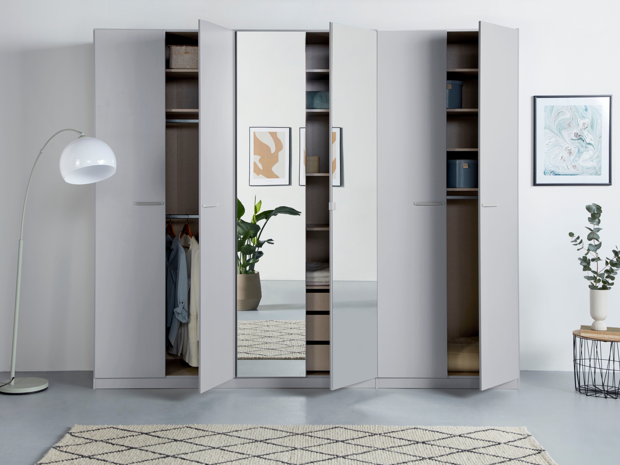 rauch Drehtürenschrank »Kleiderschrank Schrank Garderobe TOPSELLER OTELI inkl. Inneneinteilung«, mit 3 Innenschubladen extra Böden optional mit Spiegel MADE IN GERMANY