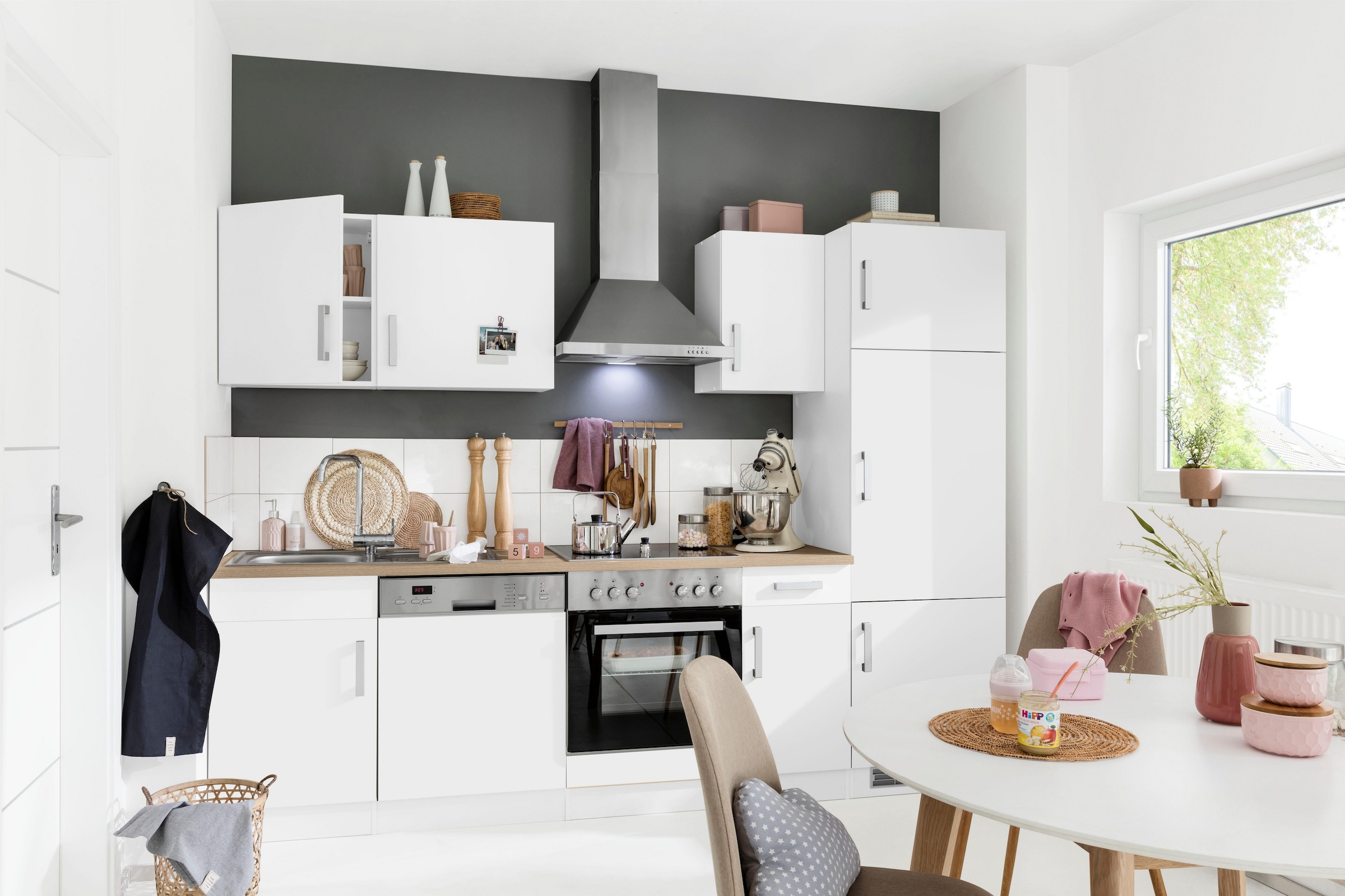 KOCHSTATION Küchenzeile »KS-Gera« Breite 270 cm, wahlweise mit E-Geräten, mit Arbeitsplatte