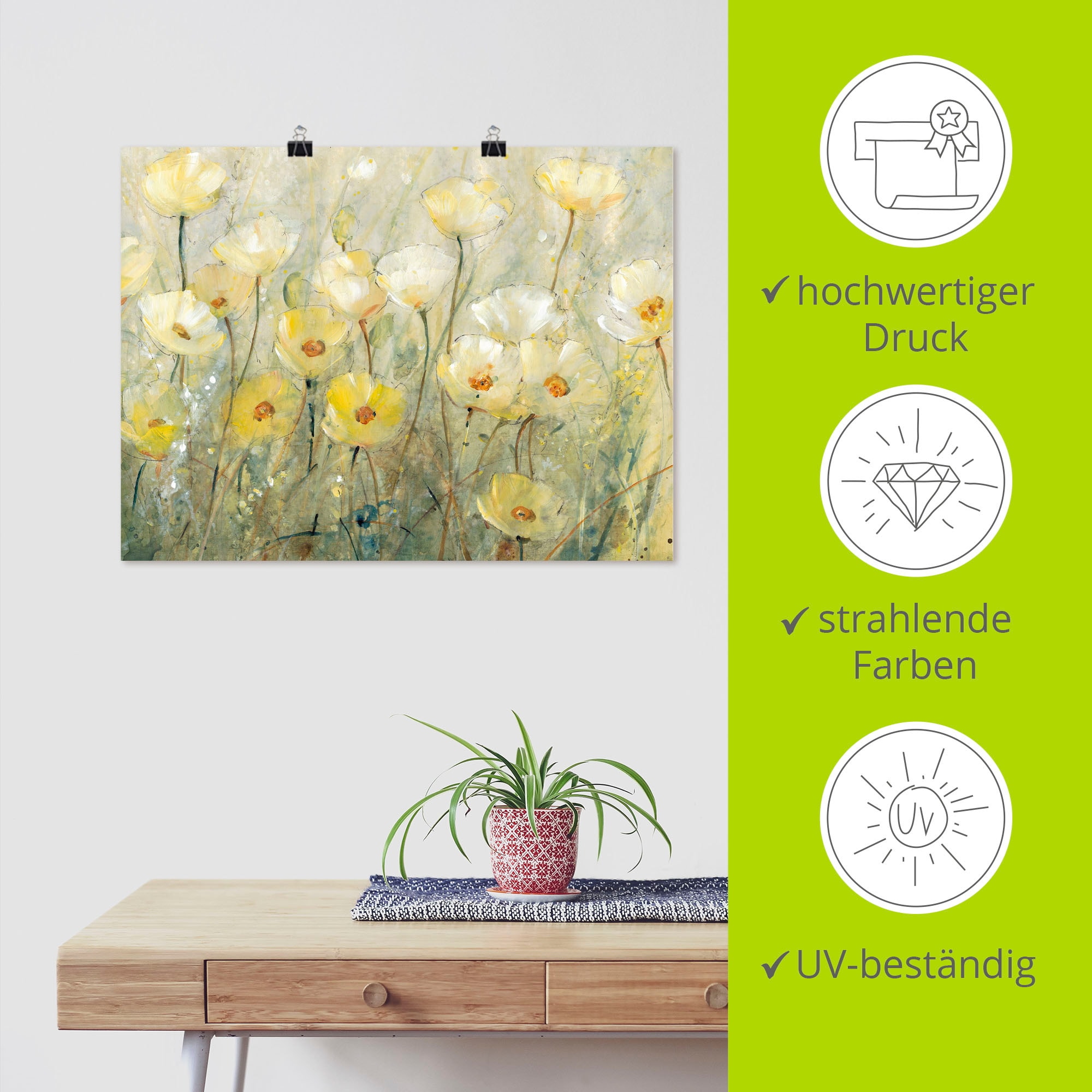 Artland Wandbild »Sommer in voller Blüte II« Blumenwiese 1 Stk. tlg. als Alubild, Outdoorbild, Leinwandbild, Poster in verschied. Größen