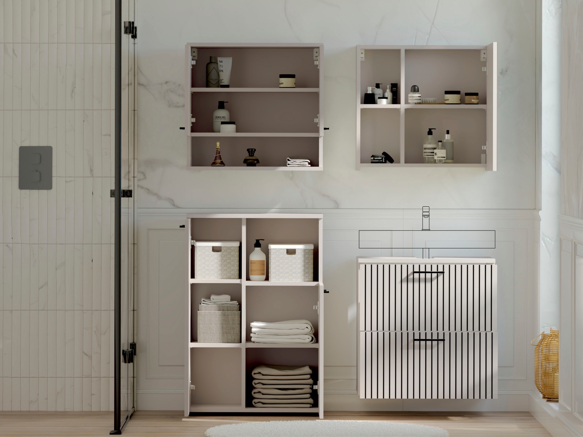RESPEKTA Badezimmer-Set »Tilda« 4 Stk. tlg.