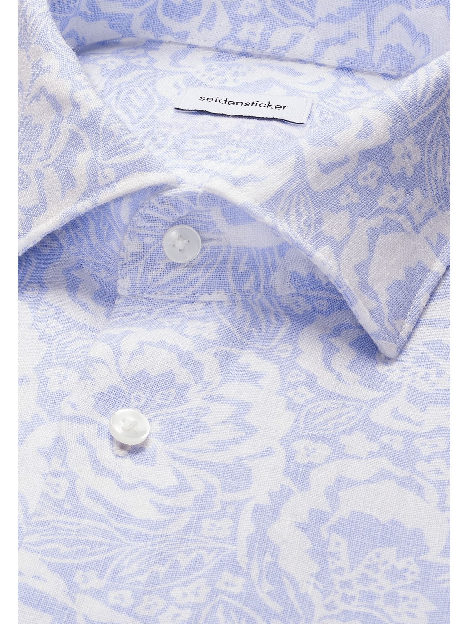 seidensticker Leinenhemd »Schwarze Rose« Regular 1/2 Kentkragen Druck