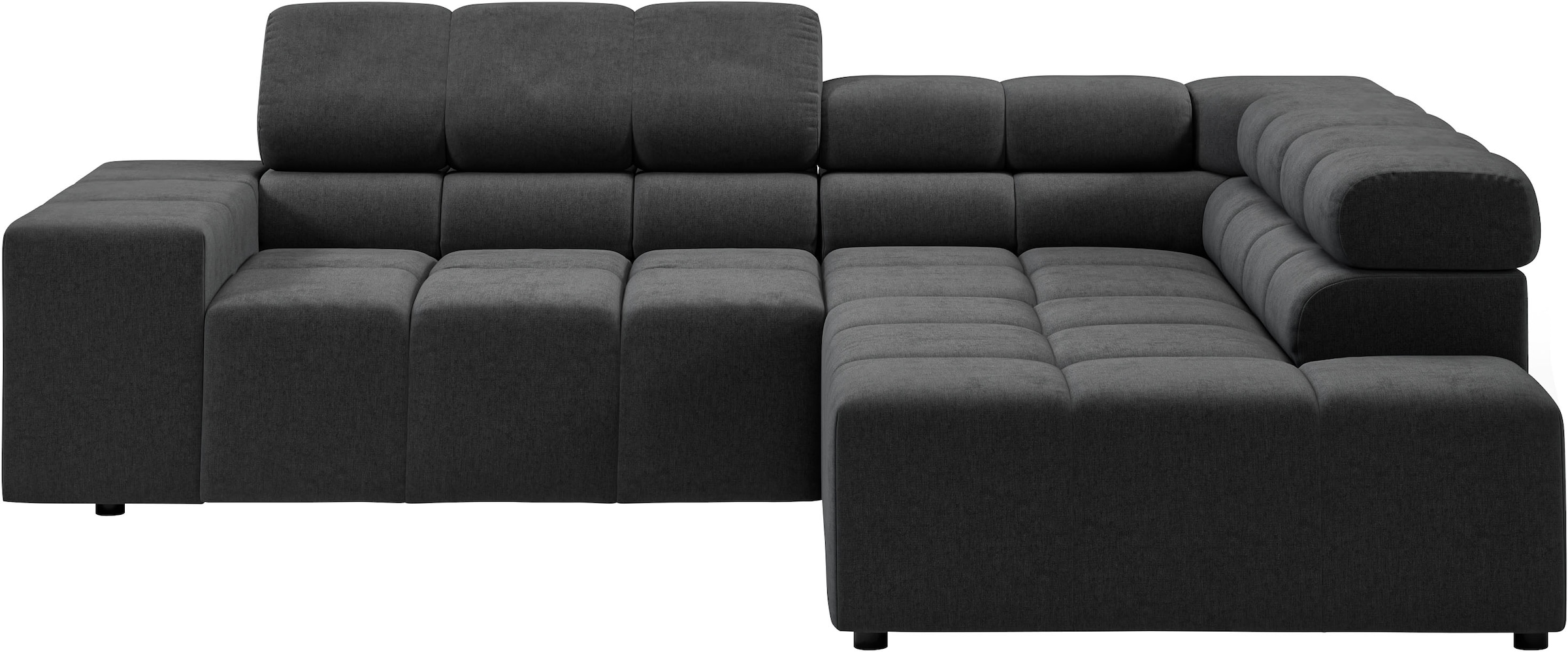 INOSIGN Ecksofa »Ancona, incl. Kopfteilverstellung + 3 Zierkissen, L-Form, Breite 249cm«, wahlweise motorische Sitztiefenverstellung, B/T(H: 249/215/70 cm