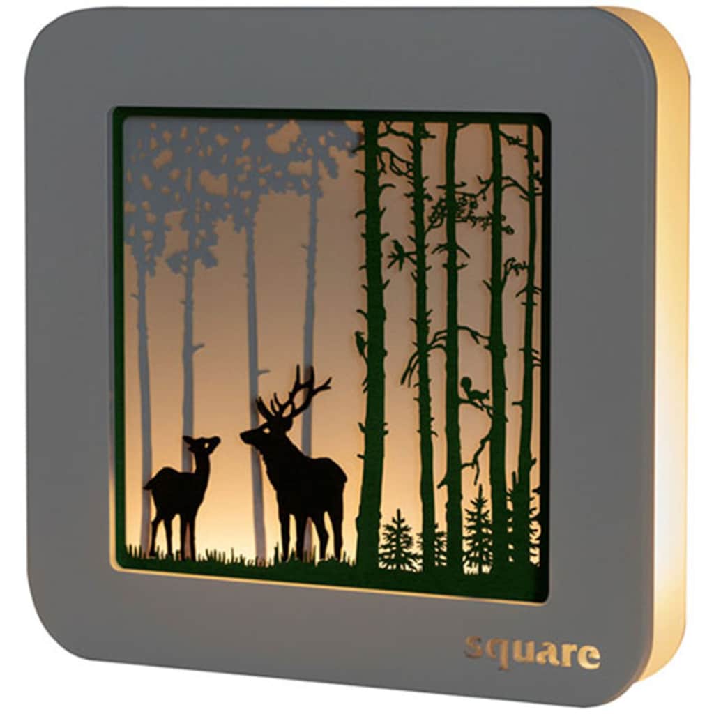 Weigla LED-Bild »Square - Standbild Wald, Weihnachtsdeko«, (1 St.)
