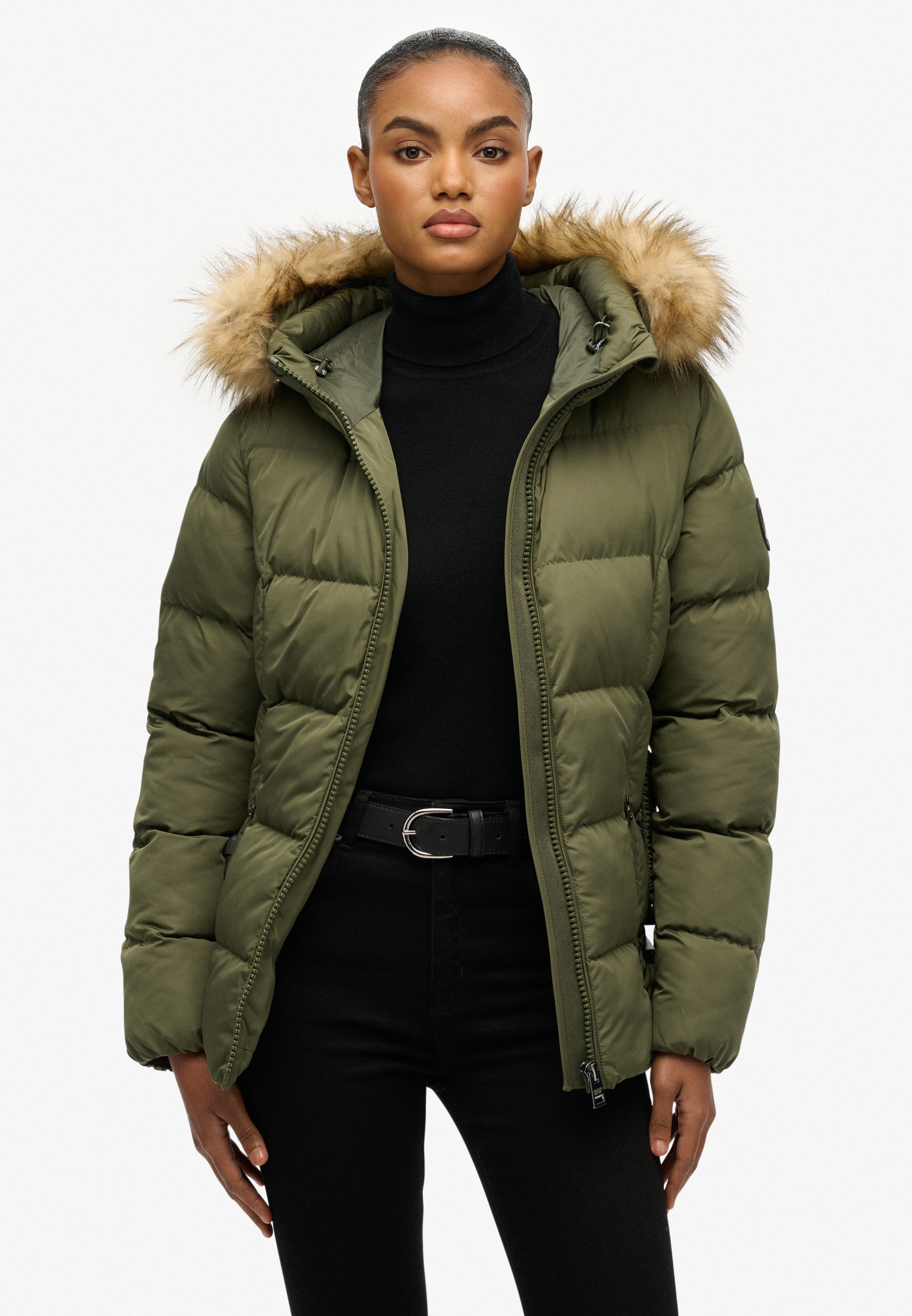 Superdry Steppjacke »FUJI BELTED PUFFER« mit Kapuze