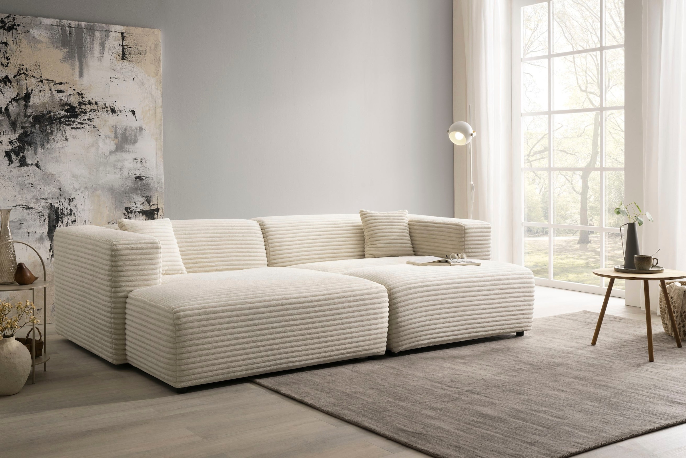 Polsterecke »BAKELS«, Ecksofa-Set (incl. Hocker) im trendigen Megacord