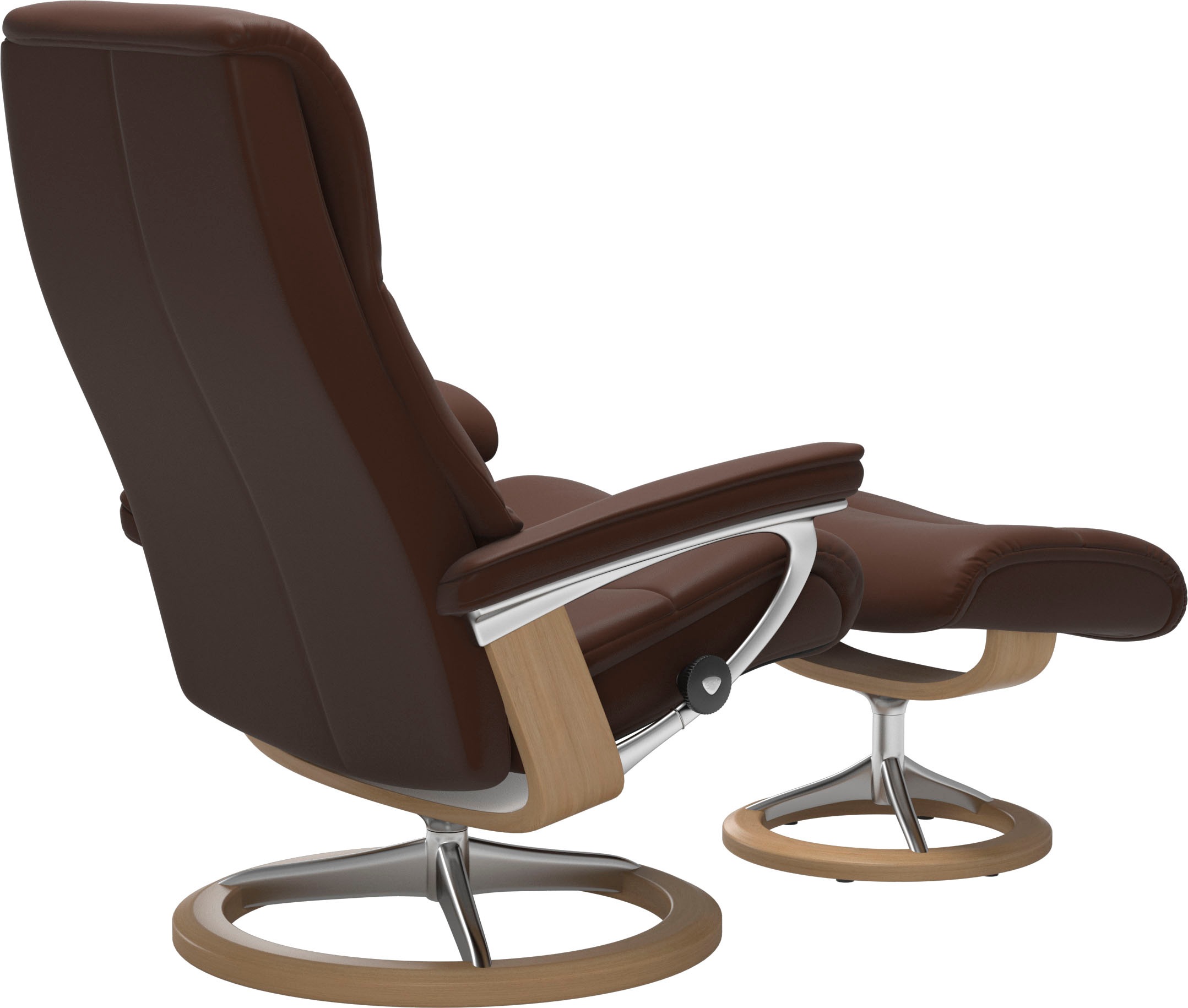 Stressless® Relaxsessel »View«, (Set, Relaxsessel mit Hocker), mit Signature Base, Größe M,Gestell Eiche