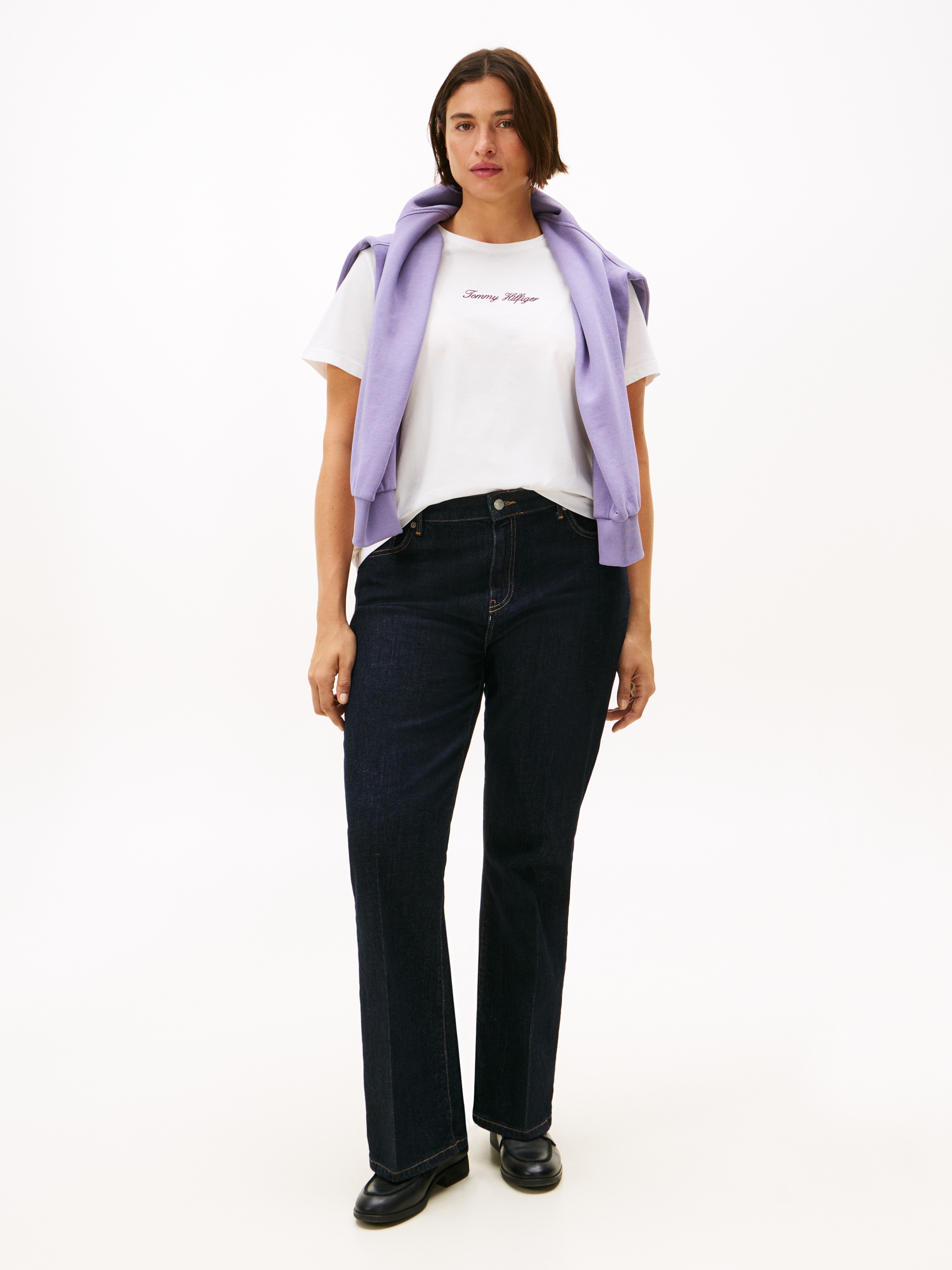 Tommy Hilfiger Curve Kurzarmshirt »CRV CLASSIC SCRIPT REG SS TEE« in großen Größen