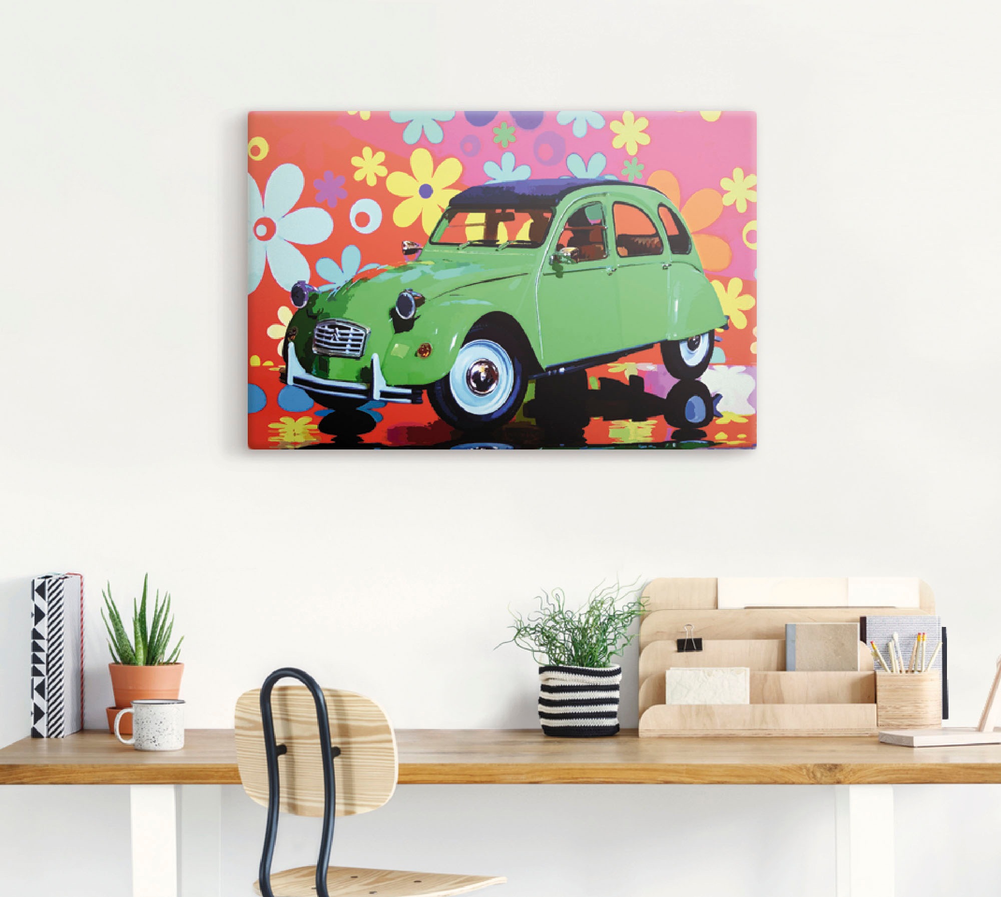 Artland Wandbild »CitroÃ«n 2CV grün«, Auto, (1 St.), als Alubild, Outdoorbild, Leinwandbild, Poster in verschied. Größen