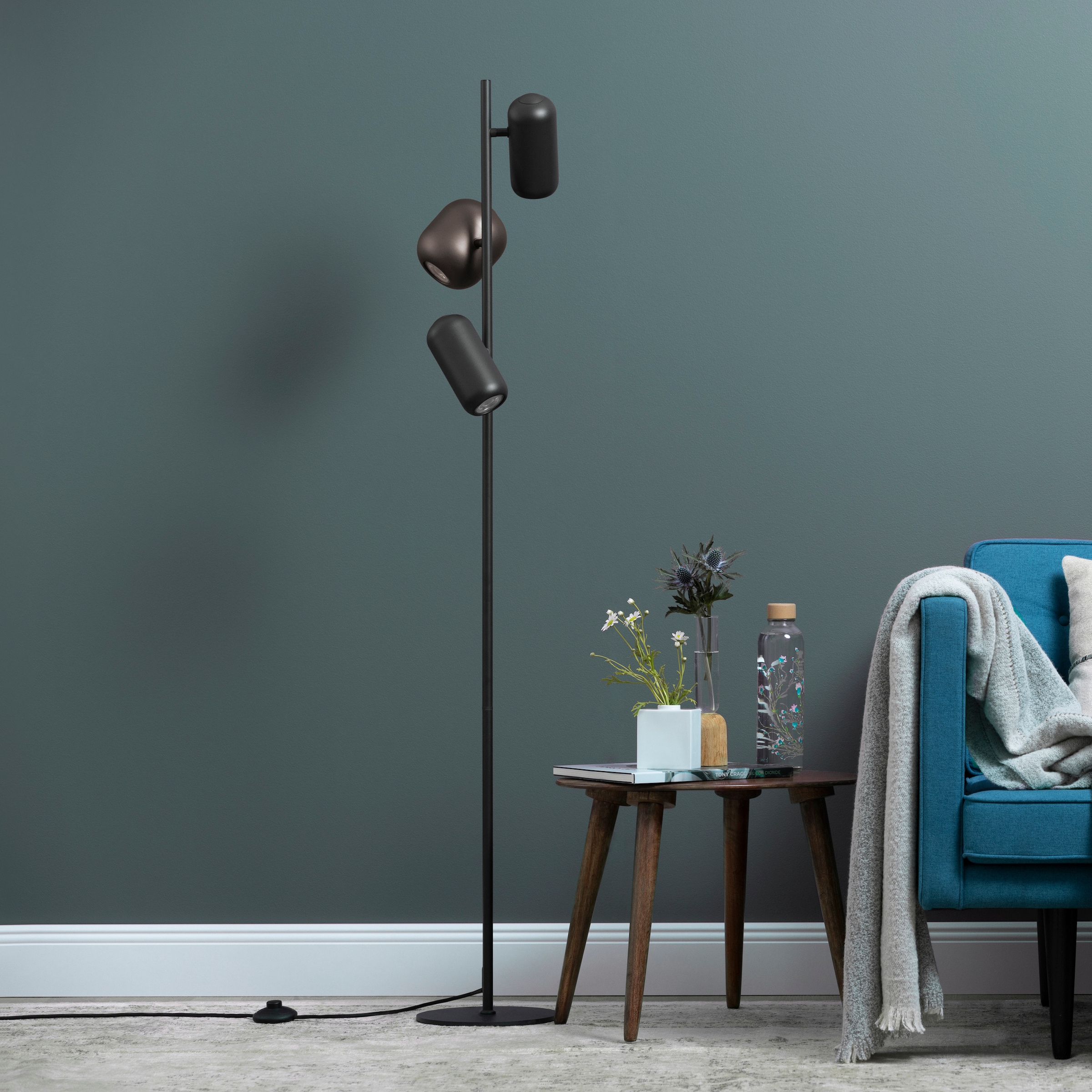 Brilliant Stehlampe »Jane« GU10 1 Stk. H 145 cm, 3x GU10 Fassung, schwenkbar, Metall, schwarz braun