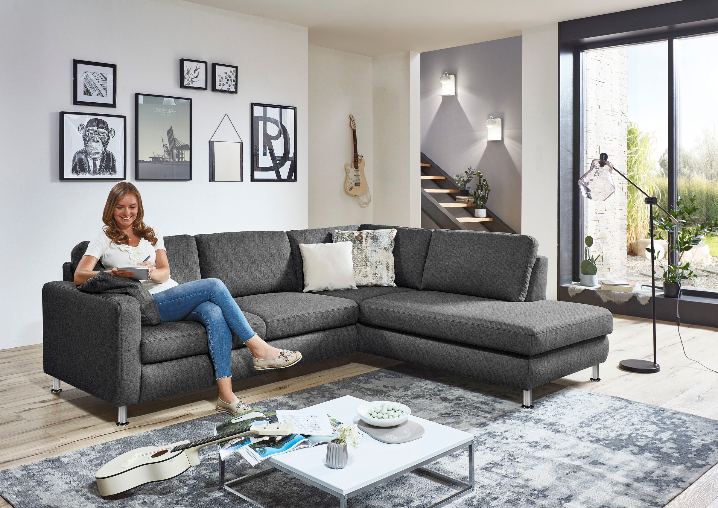 Die PlanBar Ecksofa »MP-IN19027 L-Form« wahlweise mit Bettfunktion, mit Kaltschaum