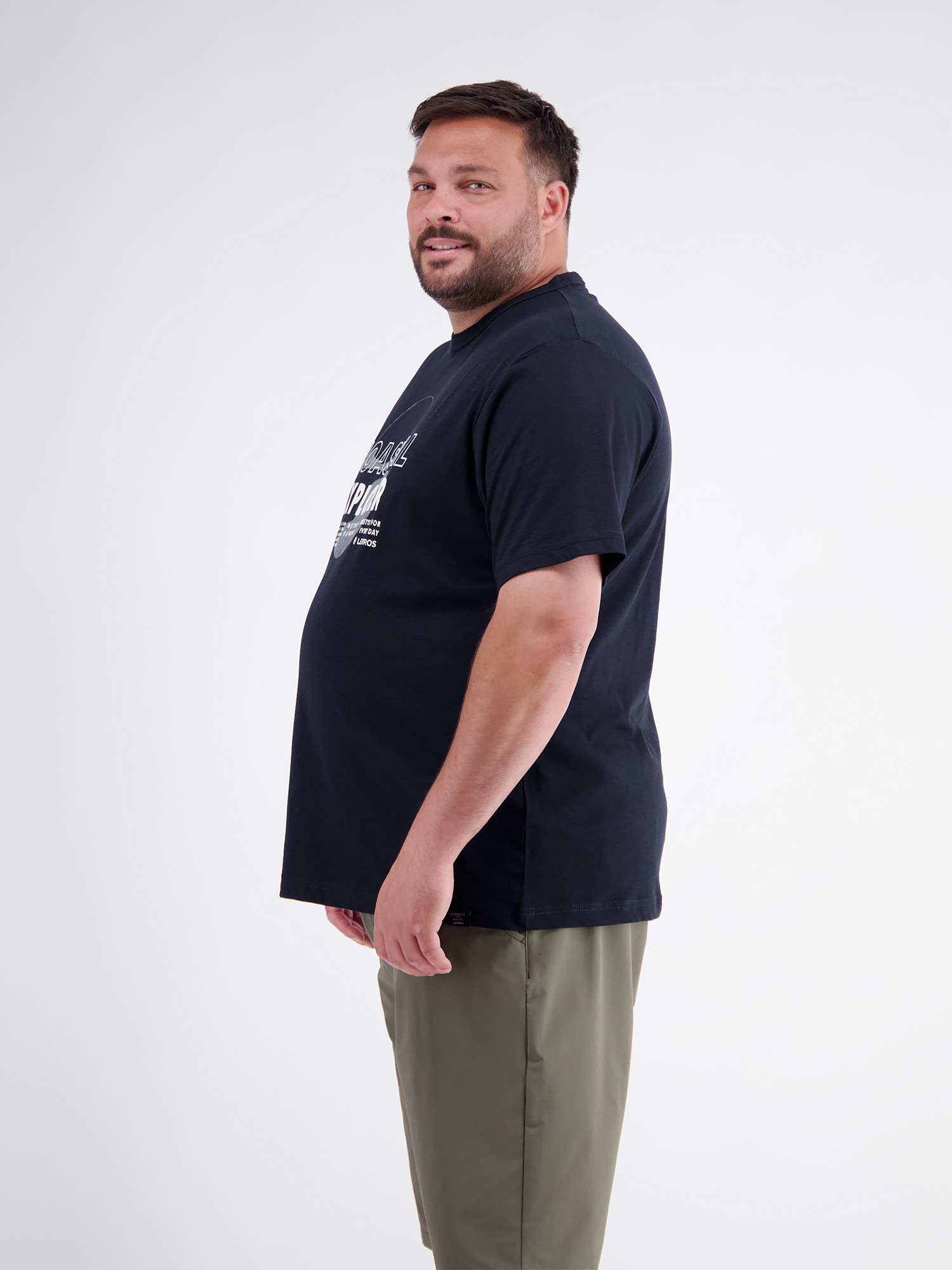 LERROS T-Shirt »T-Shirt mit O-Neck in großen Größen«