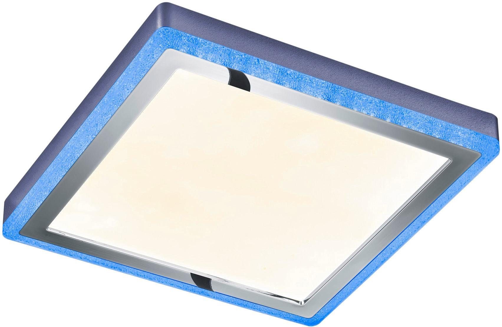 TRIO Leuchten LED Deckenleuchte »Slide«, 1 flammig, Leuchtmittel LED-Board | LED fest integriert, Fernbedienung, integrierter Dimmer, Nachtlicht, RGBW-Farbwechsler