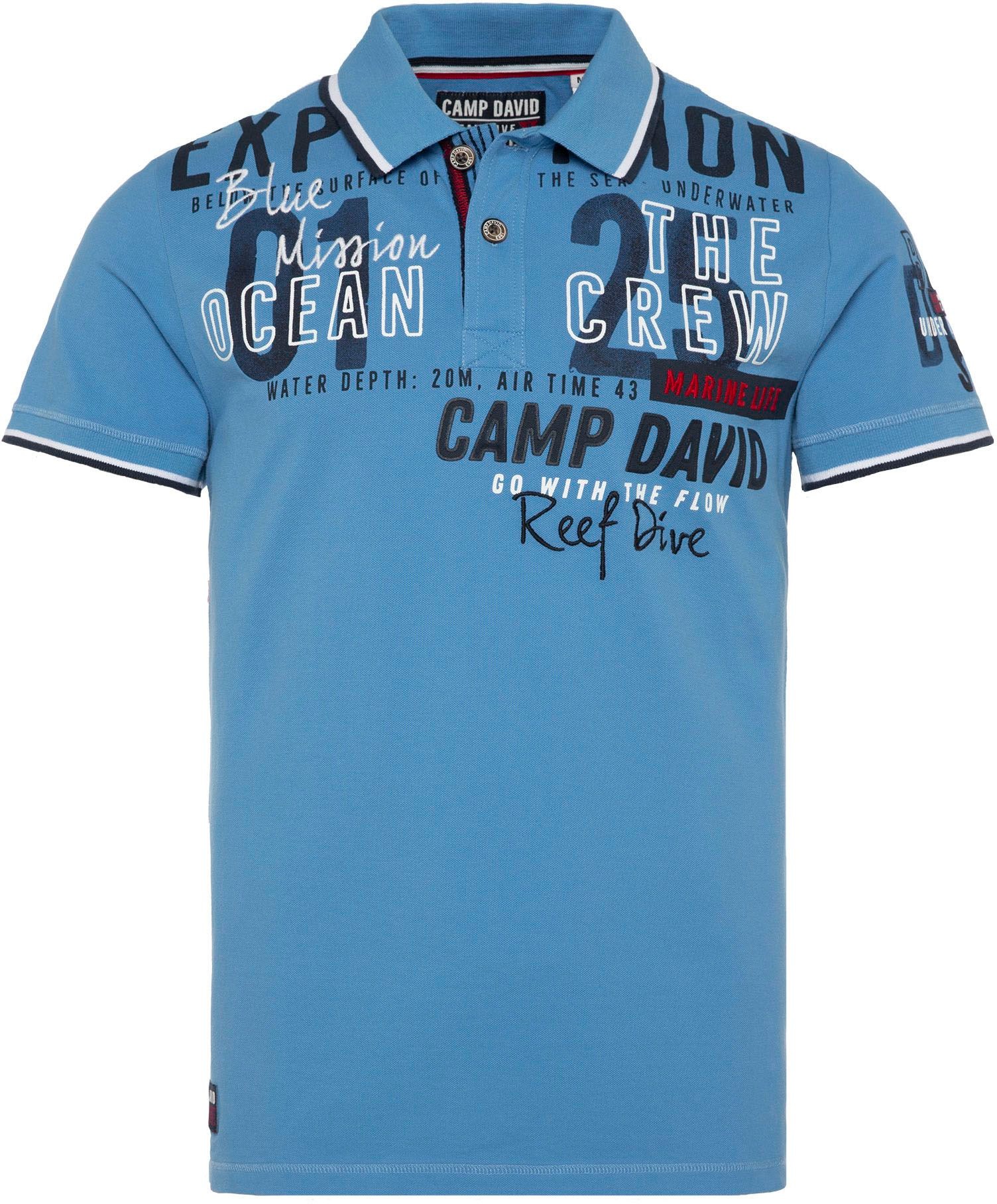 CAMP DAVID Poloshirt, Logoprägung ♕ mit bei