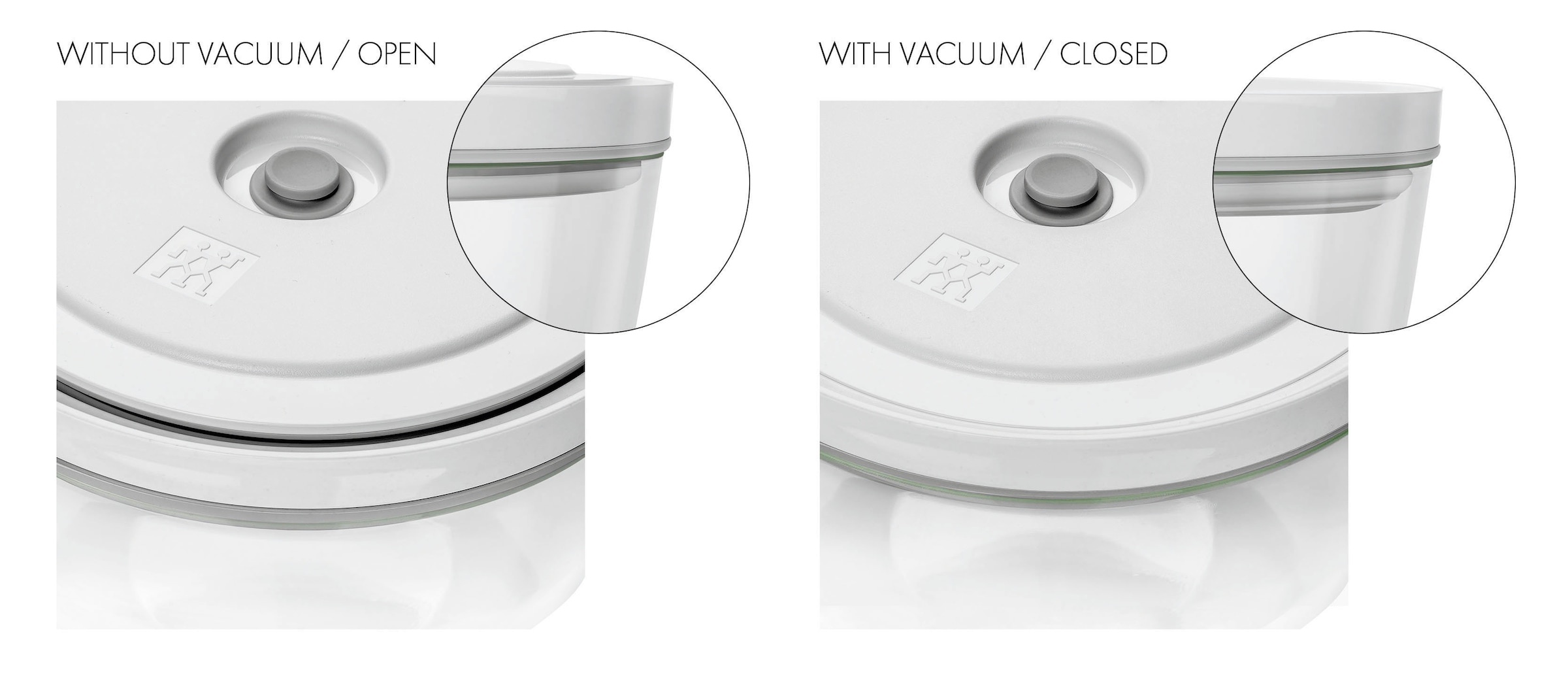 Zwilling Aufbewahrungsschüssel »Fresh & Save BOWLS«, (2 tlg., Schüssel inkl. Deckel), Vakuumschüssel L / 24 cm, Glas