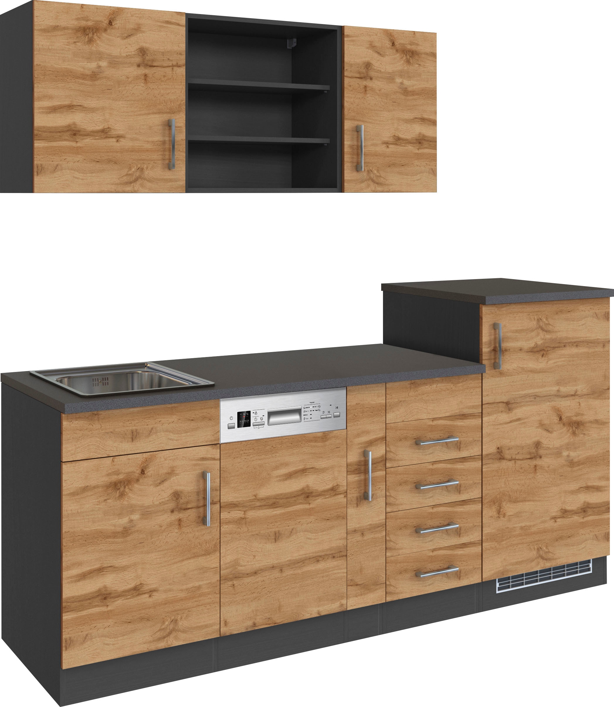 KOCHSTATION Küche »KS-Mali« Breite 210 cm, mit E-Geräten