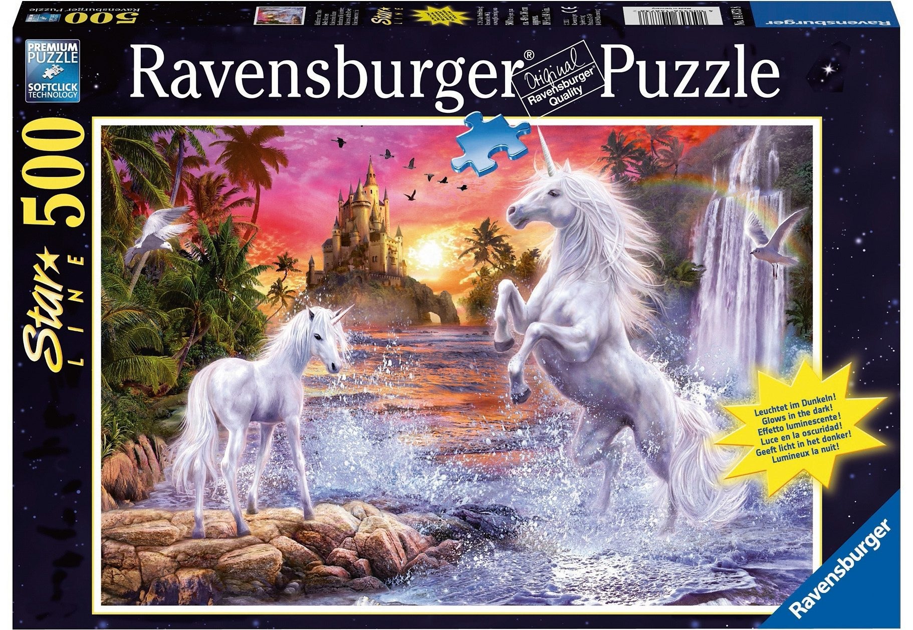 Ravensburger Puzzle »Einhörner am Fluss«, leuchtet im Dunkeln, Made in Germany