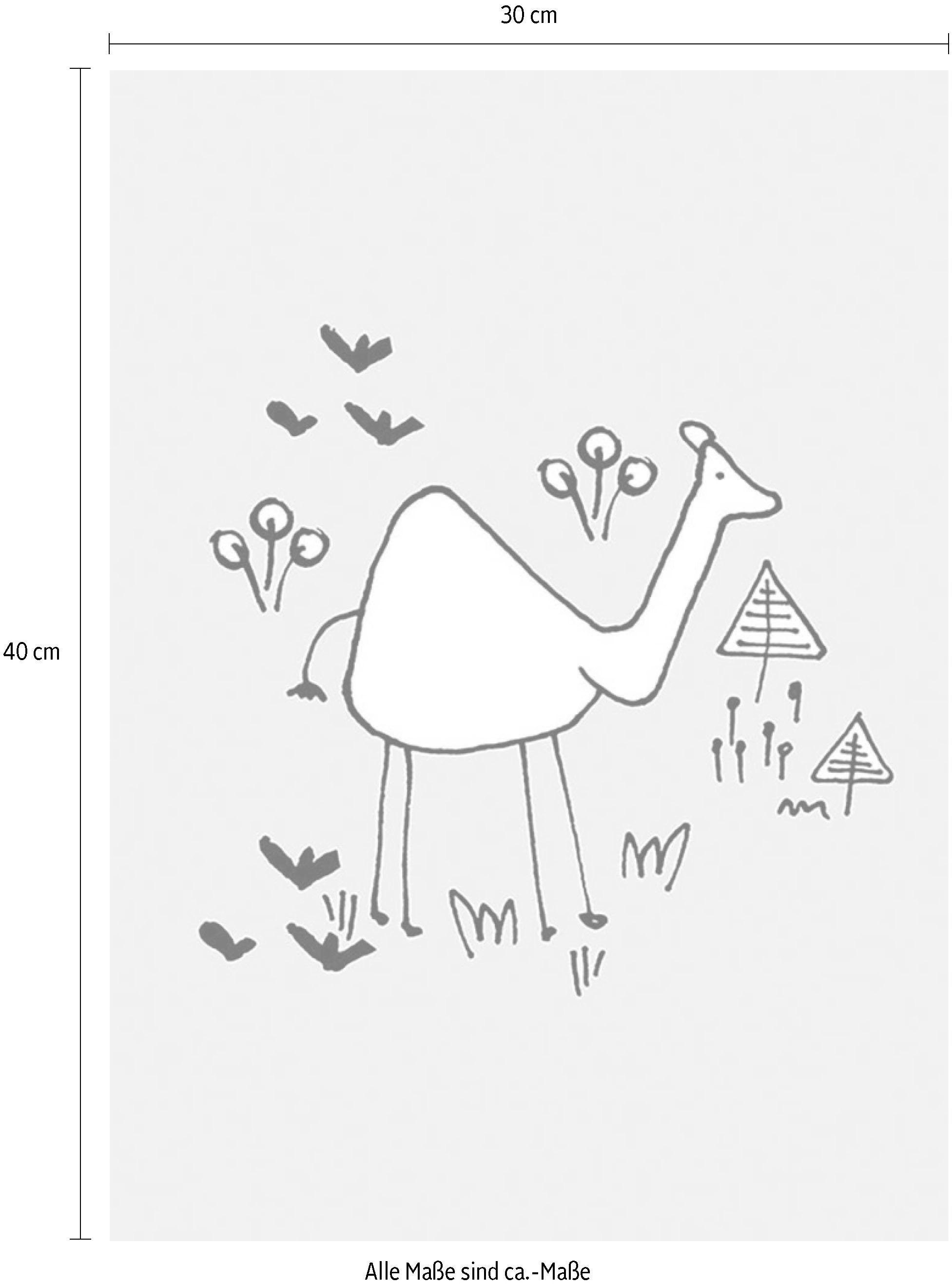 Komar Bild »Scribble Camel« Tiere 1 Stk. tlg. Wandbild zur Dekoration - ohne Rahmen