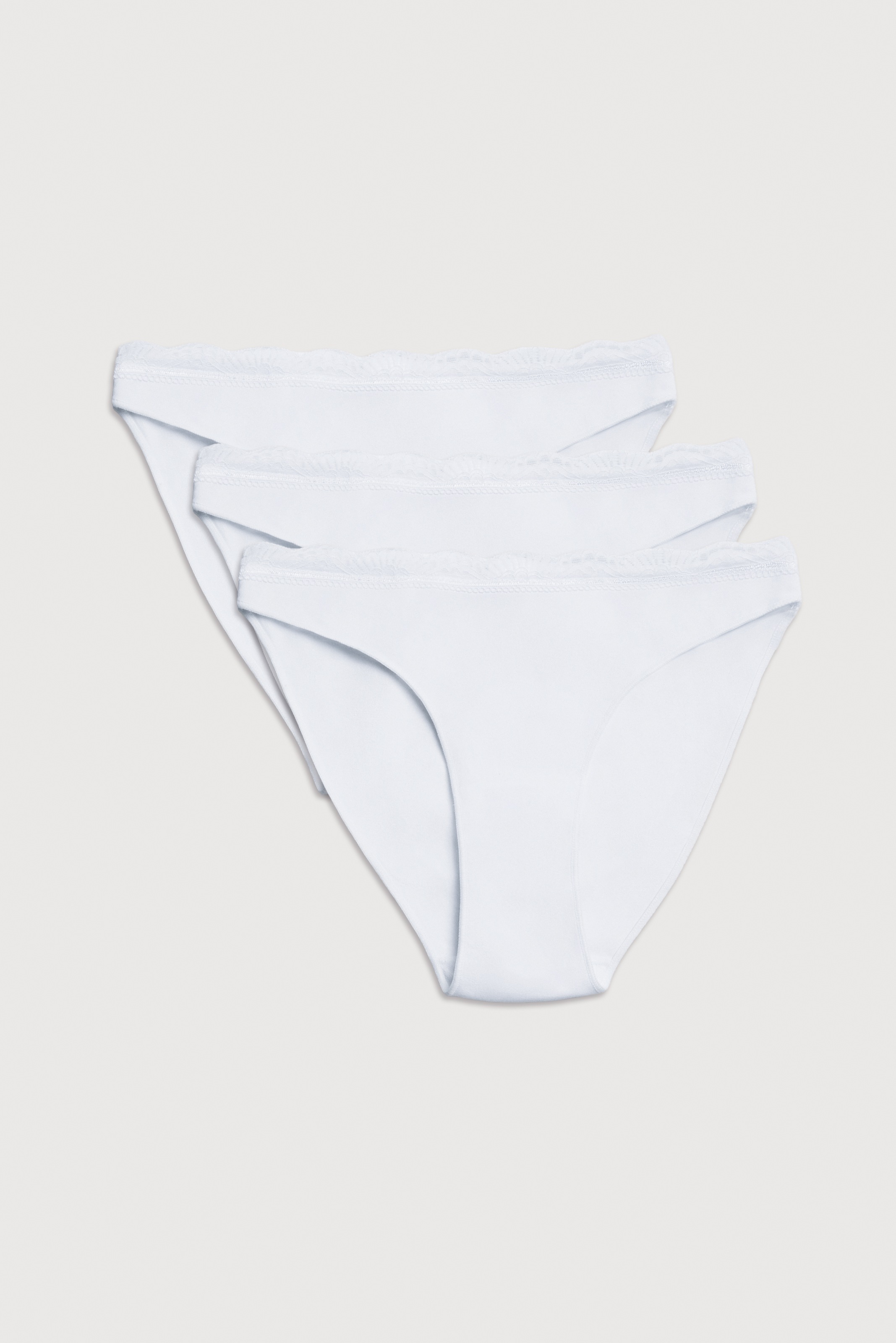 YSABEL MORA Minislip »BASIC COLLECTION COTTON WITH LACE«, (3er Pack), mit feiner Spitze versehen