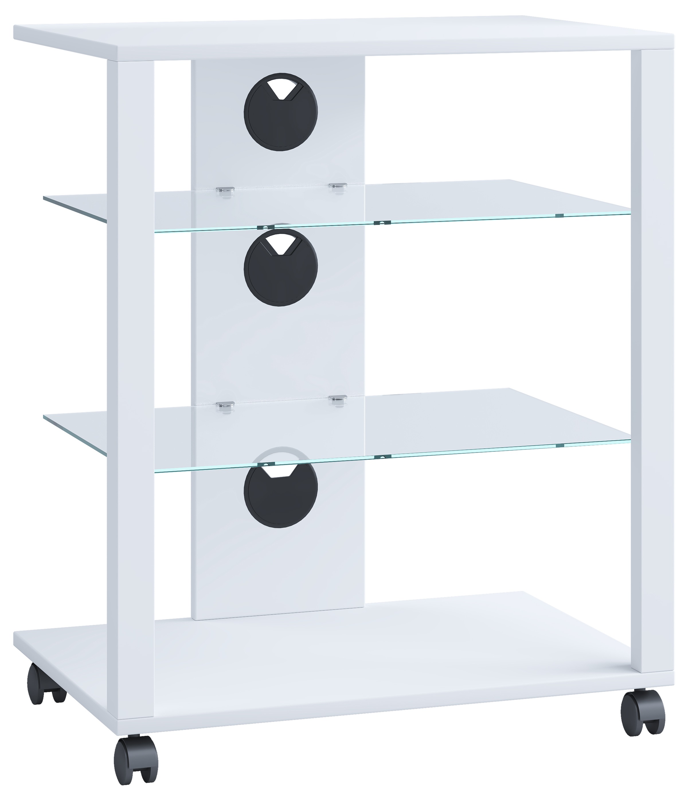 VCM Wohnzimmertisch »Hifi Möbel Rack Glas Phono Mediaregal Folas Rollen«
