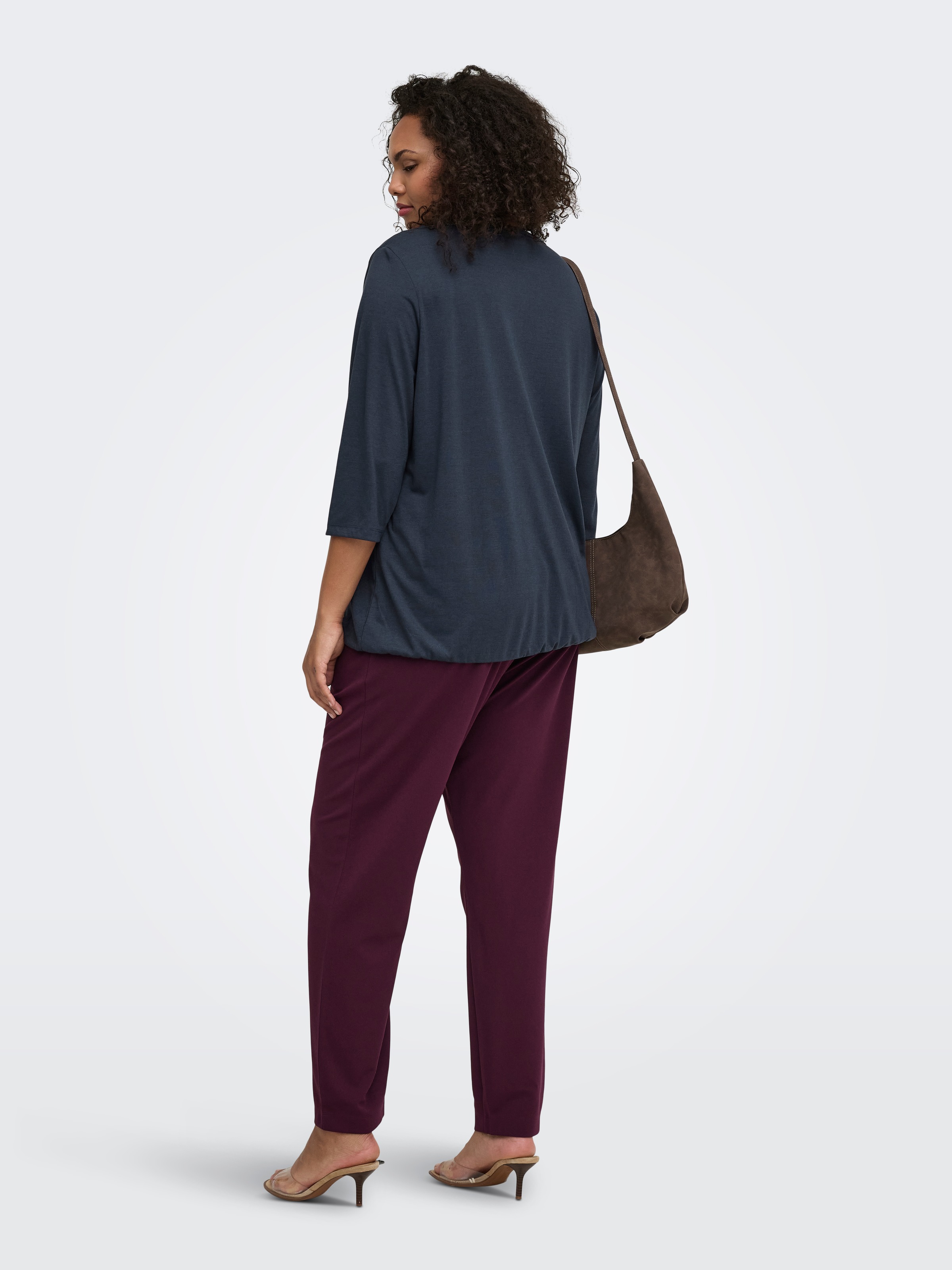 ONLY CARMAKOMA 3/4-Arm-Shirt »CARCARLINNE 3/4 BOATNECK TOP JRS« Materialmix, normal geschnitten