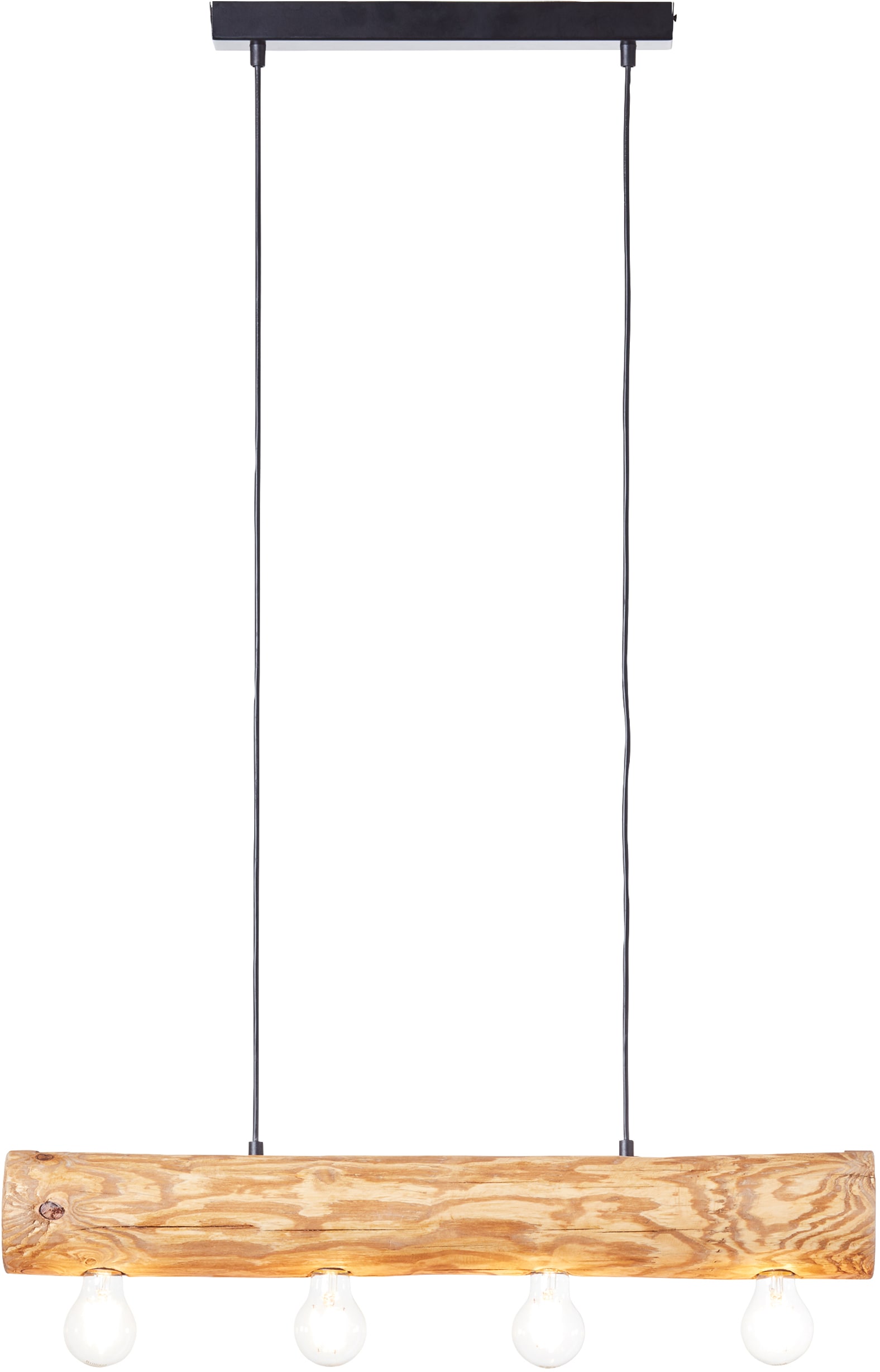 Brilliant Pendelleuchte »Trabo« E27 1 Stk. 105cm Höhe, 70cm Breite, 4 x E27, kürzbar, Holz/Metall, kiefer gebeizt