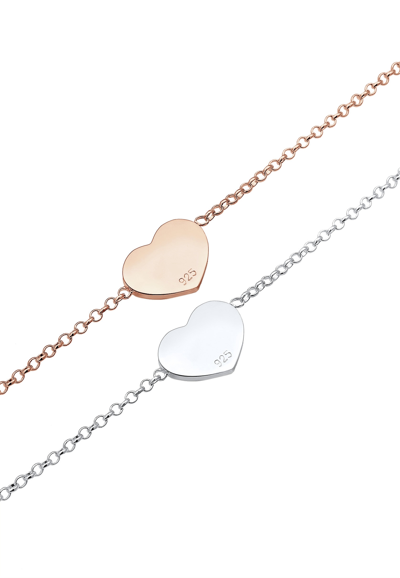 Elli Armketten Set »Armband Herz Paar Freundschaft Bi-Color 925er Silber«