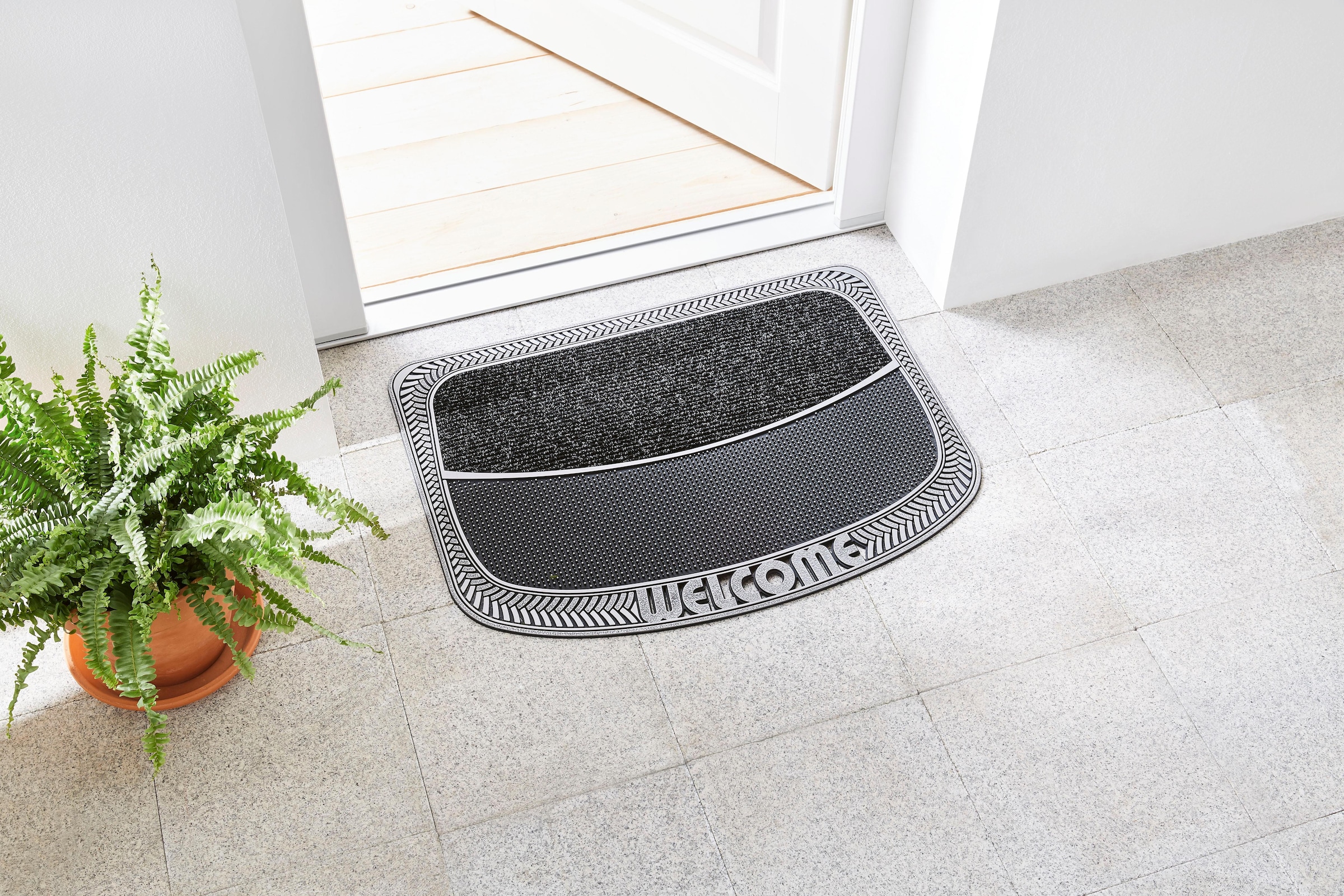 Home2Fashion Fußmatte »TC Clean Weaves, Outdoor online rechteckig, und Spruch, Welcome«, mit kaufen Schmutzfangmatte, In- geeignet robust