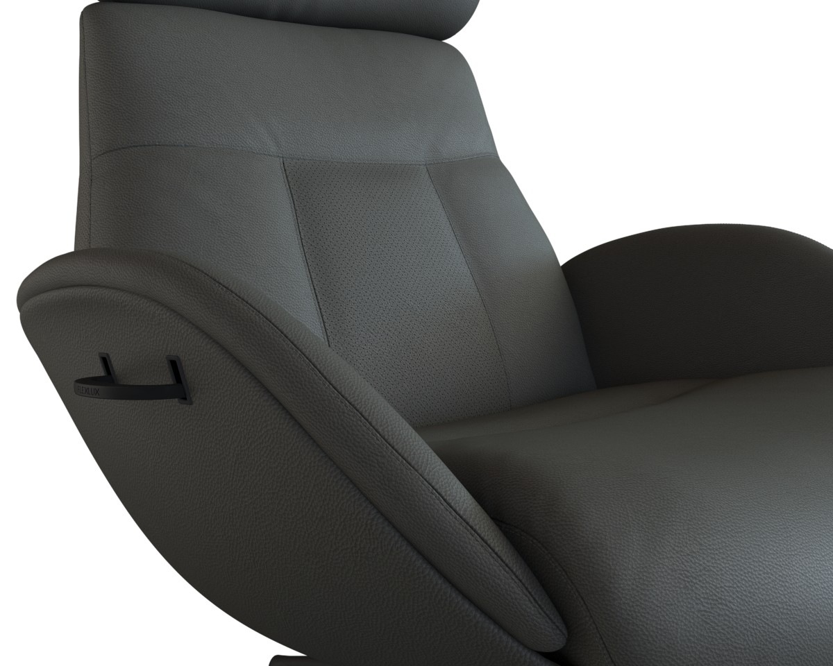 FLEXLUX Relaxsessel »Elegant, Funktionssessel, verstellbarer Rücken- und Kopfstütze«, Premium Komfort, Rücken- & Kopfteilverstellung, drehbar, Fuß schwarz