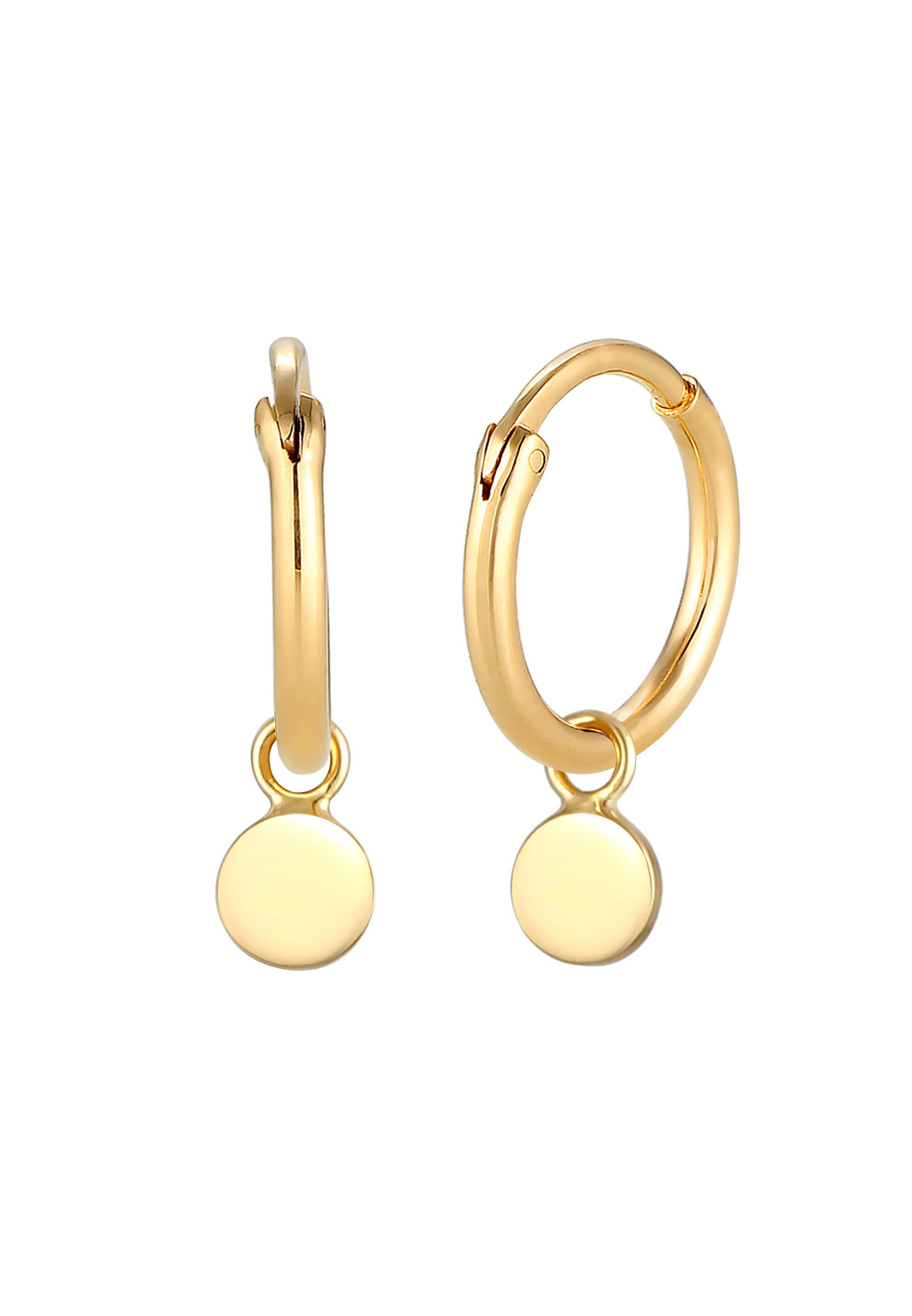 Elli Paar Ohrhänger »Ohrringe Creolen Hänger Plättchen Coin 925 Silber«