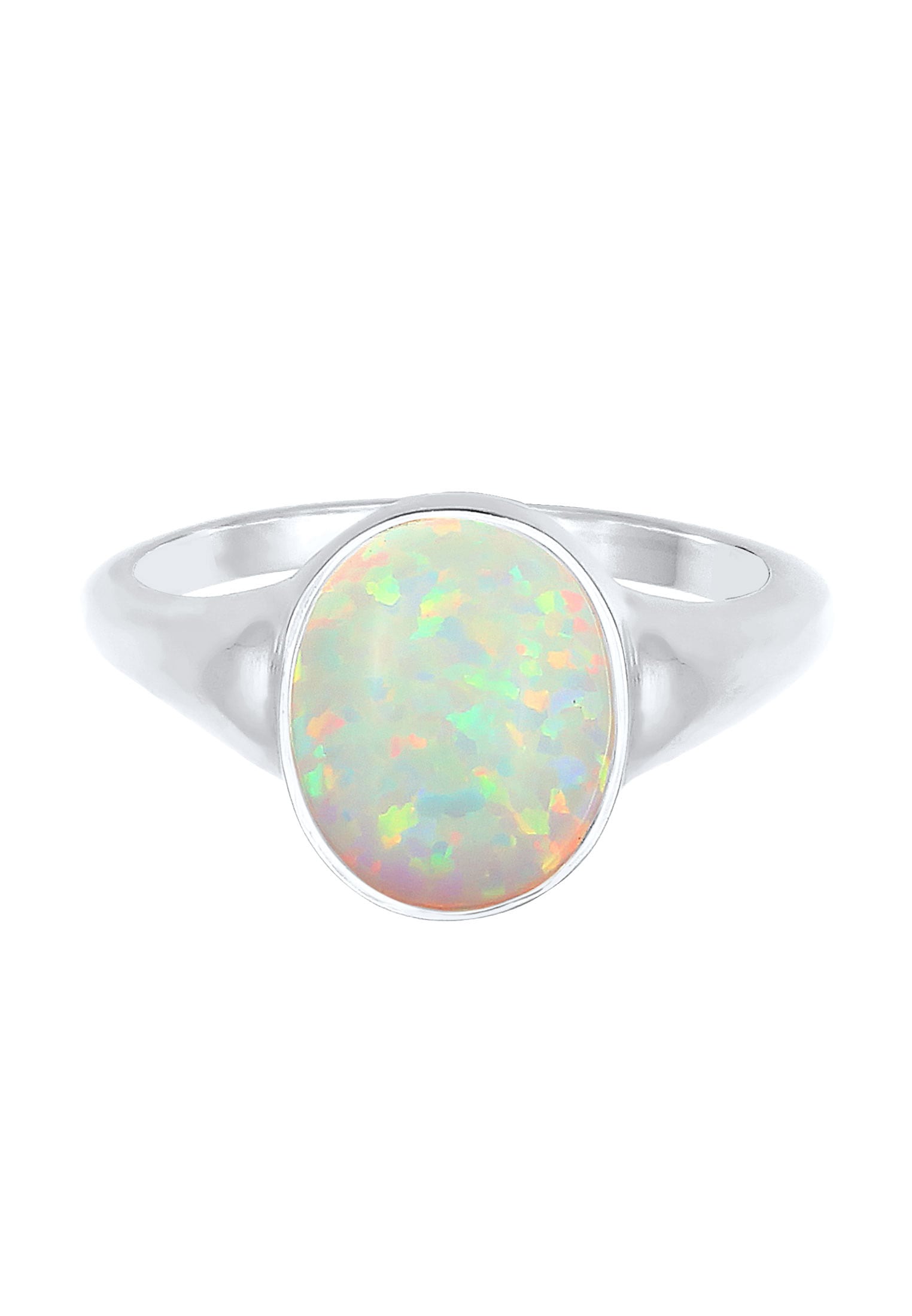 Elli Siegelring »Ring Siegelring Mondstein Oval 925 Silber«
