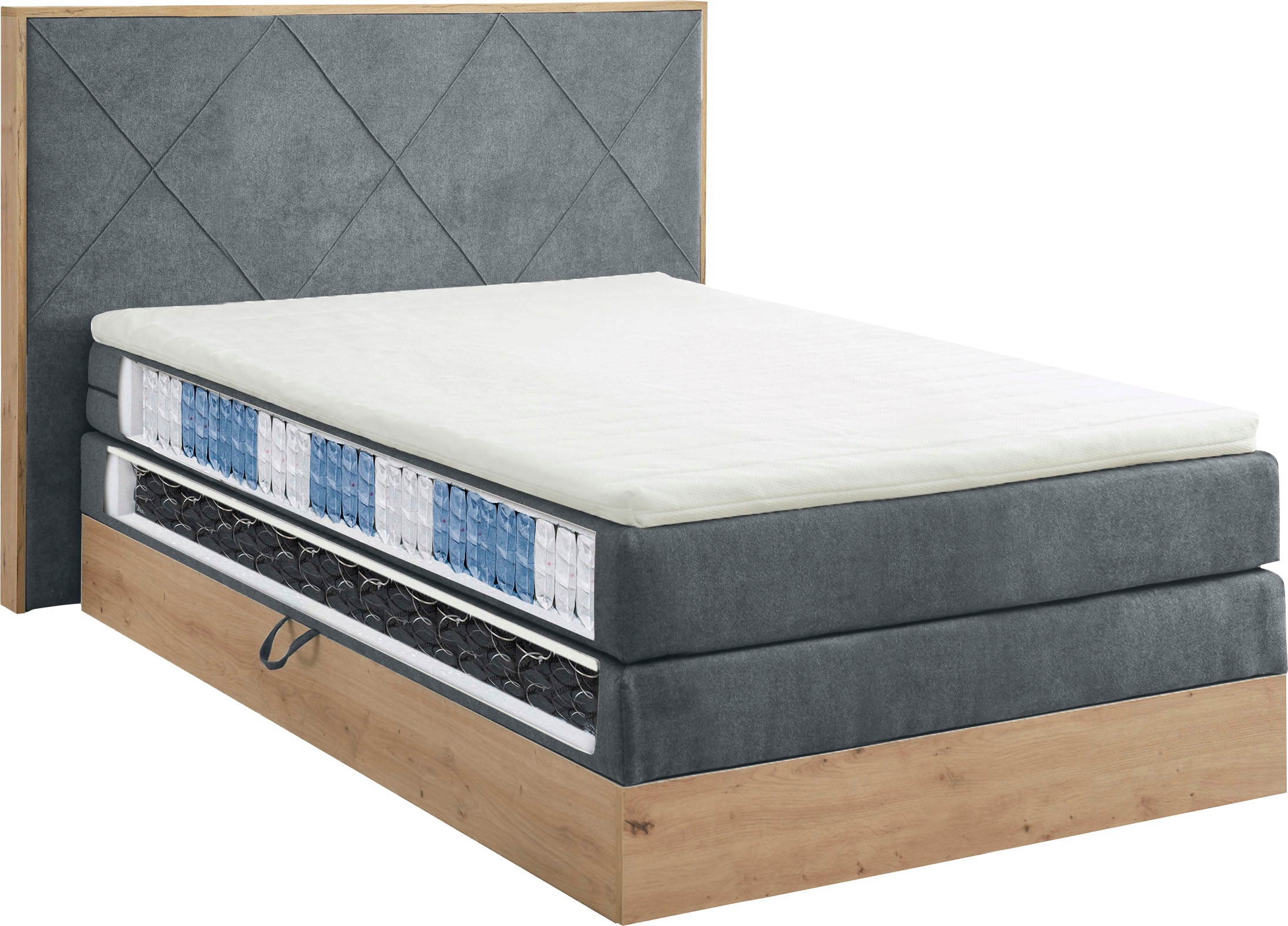 ED EXCITING DESIGN Boxspringbett »Bellevue«, inkl. Bettkasten, wahlweise mit Matratze und Topper