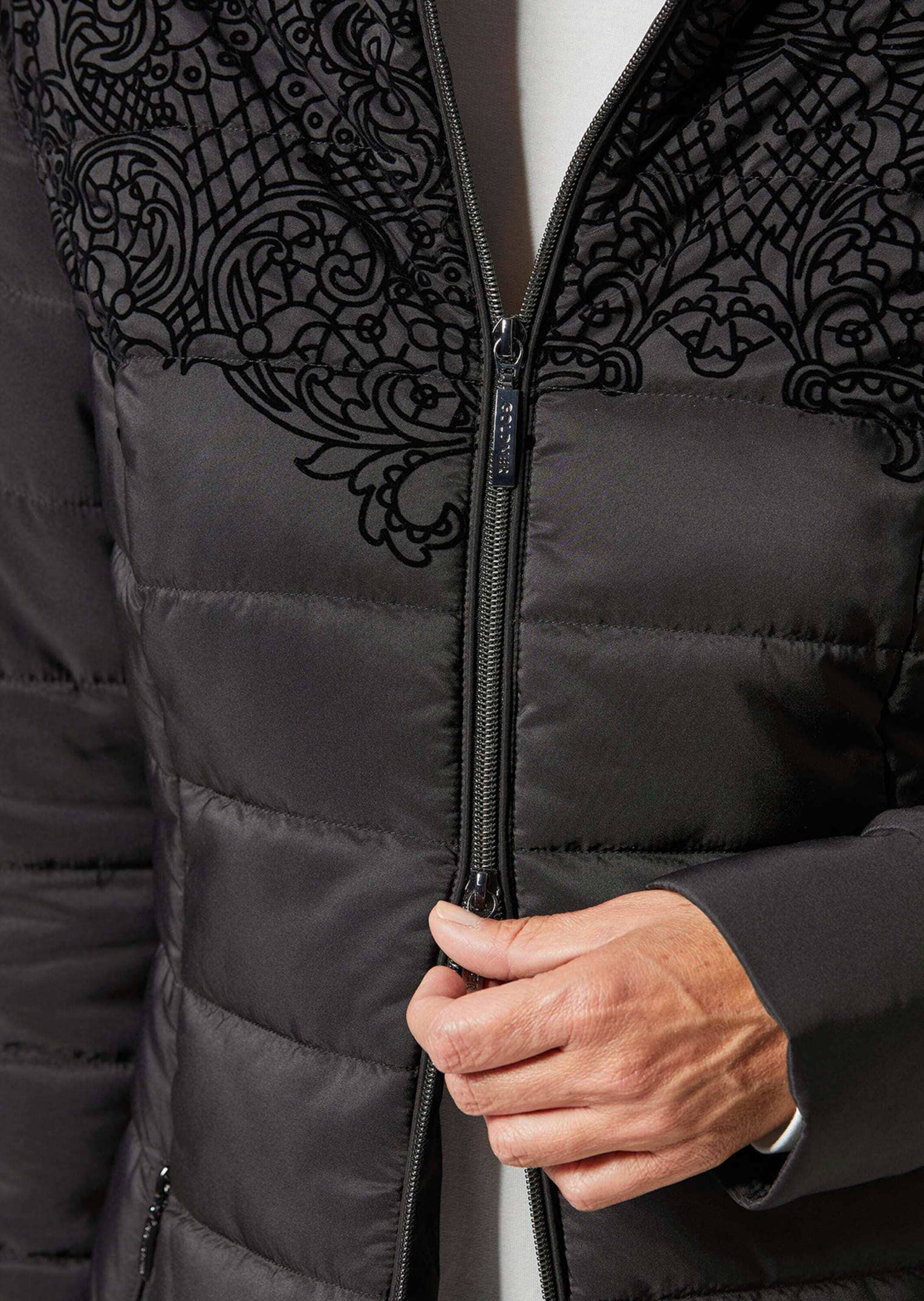 GOLDNER Steppjacke »Steppjacke mit hübschem Flock-Druck« Mit fantasievollem Flockdruck