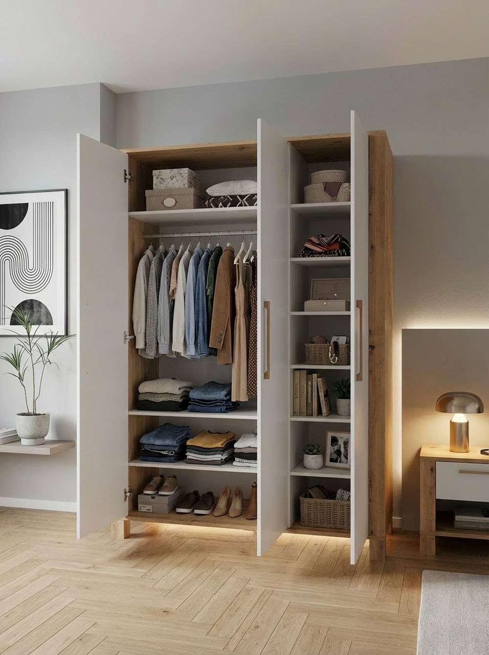 arthur berndt Babyzimmer-Komplettset »Babyzimmer Set »Marlon« 3-teilig« Set, Kleiderschrank, Kinderbett und Wickelkommode, 3 Stk. tlg.