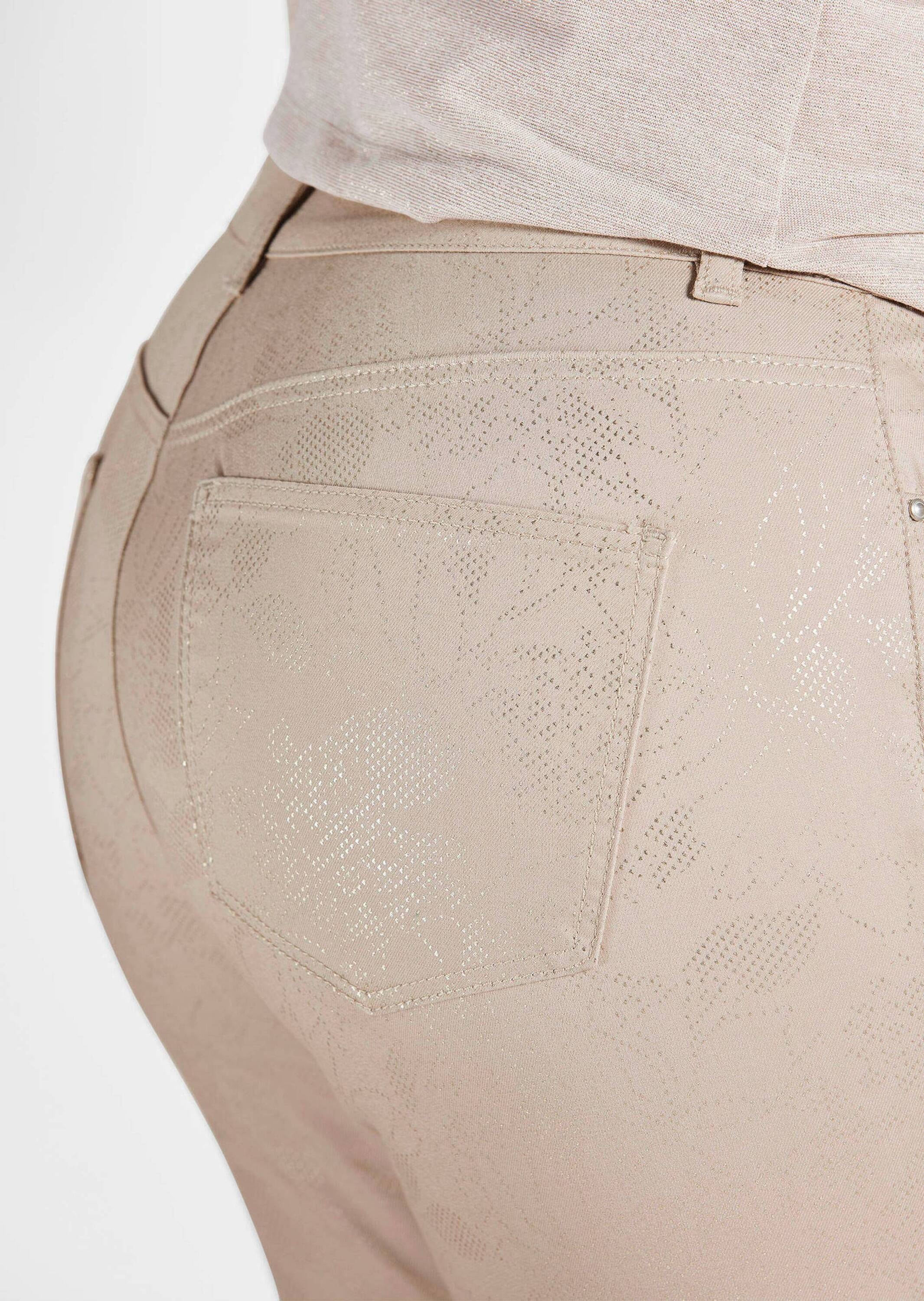 GOLDNER 2-in-1-Hose »Kurzgröße Knöchellange Jeans CARLA in Braun«