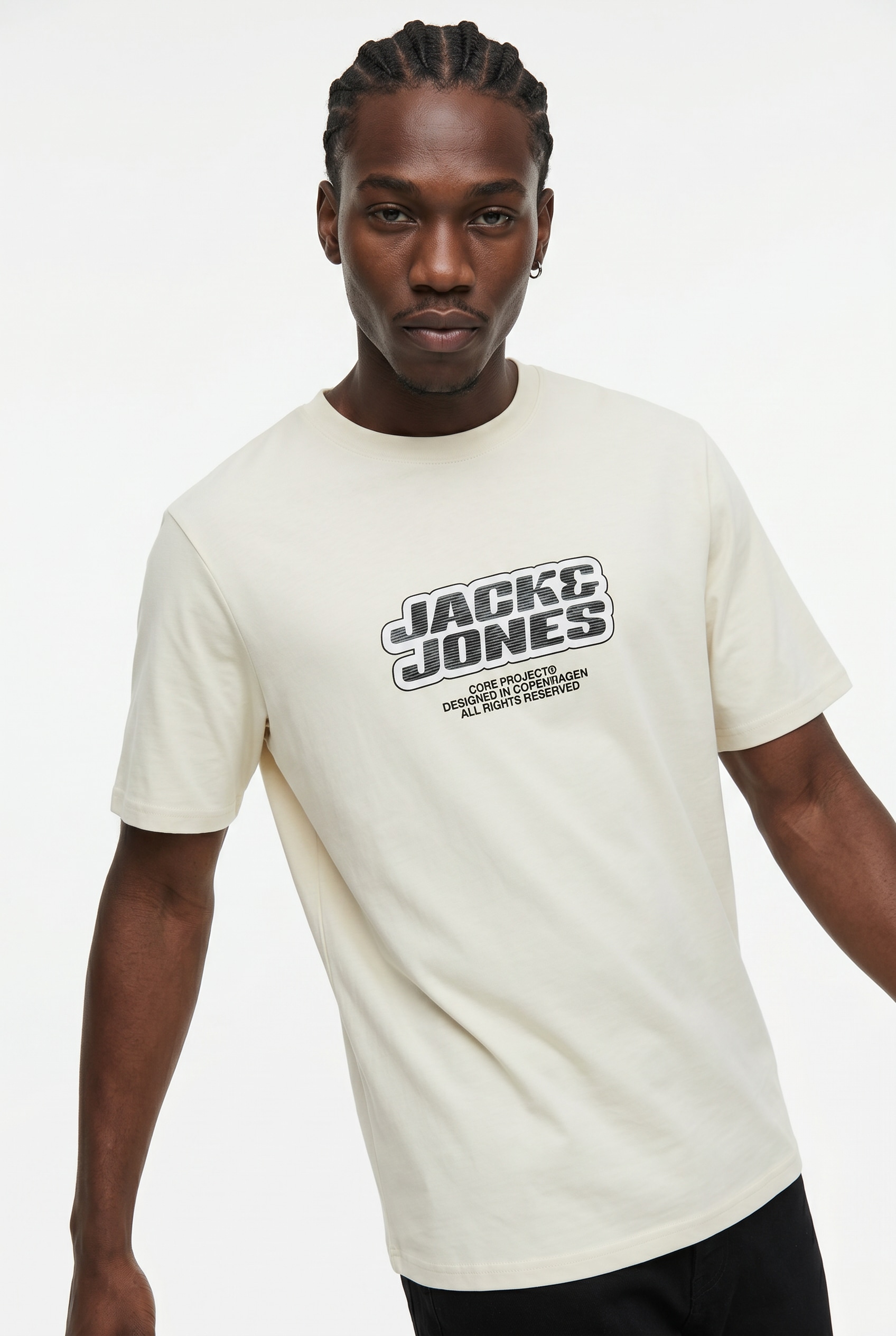 Jack & Jones T-Shirt »JCOLIDO AOP FRONT PRINT TEE SS CREW NECK« mit Frontprint