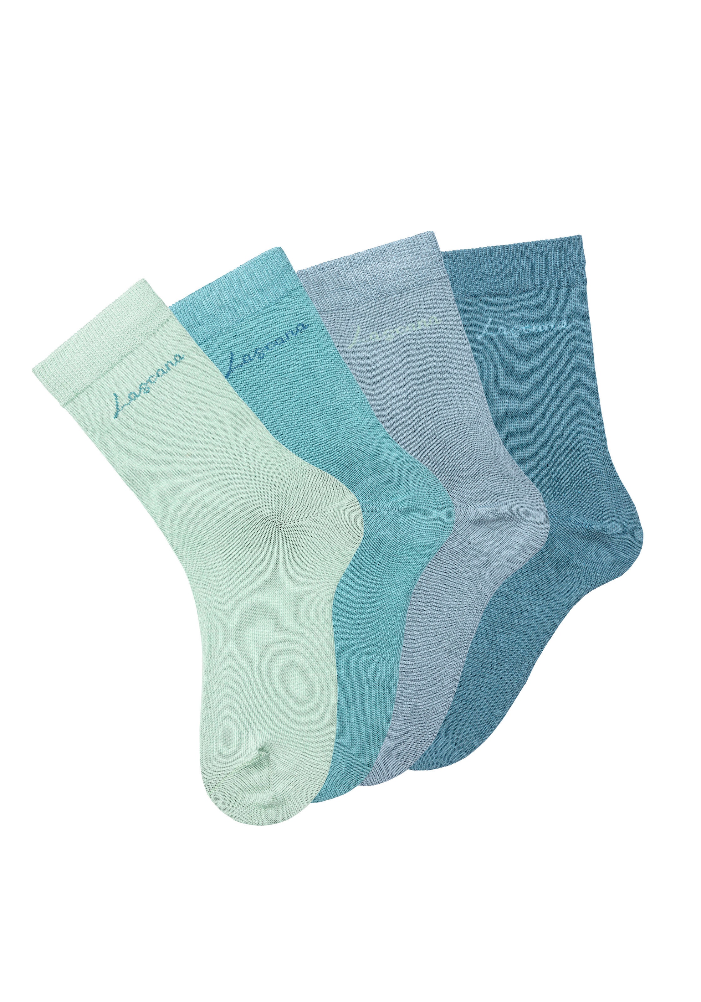 LASCANA Basicsocken, (Box, 4 Paar), in ansprechender Geschenkbox