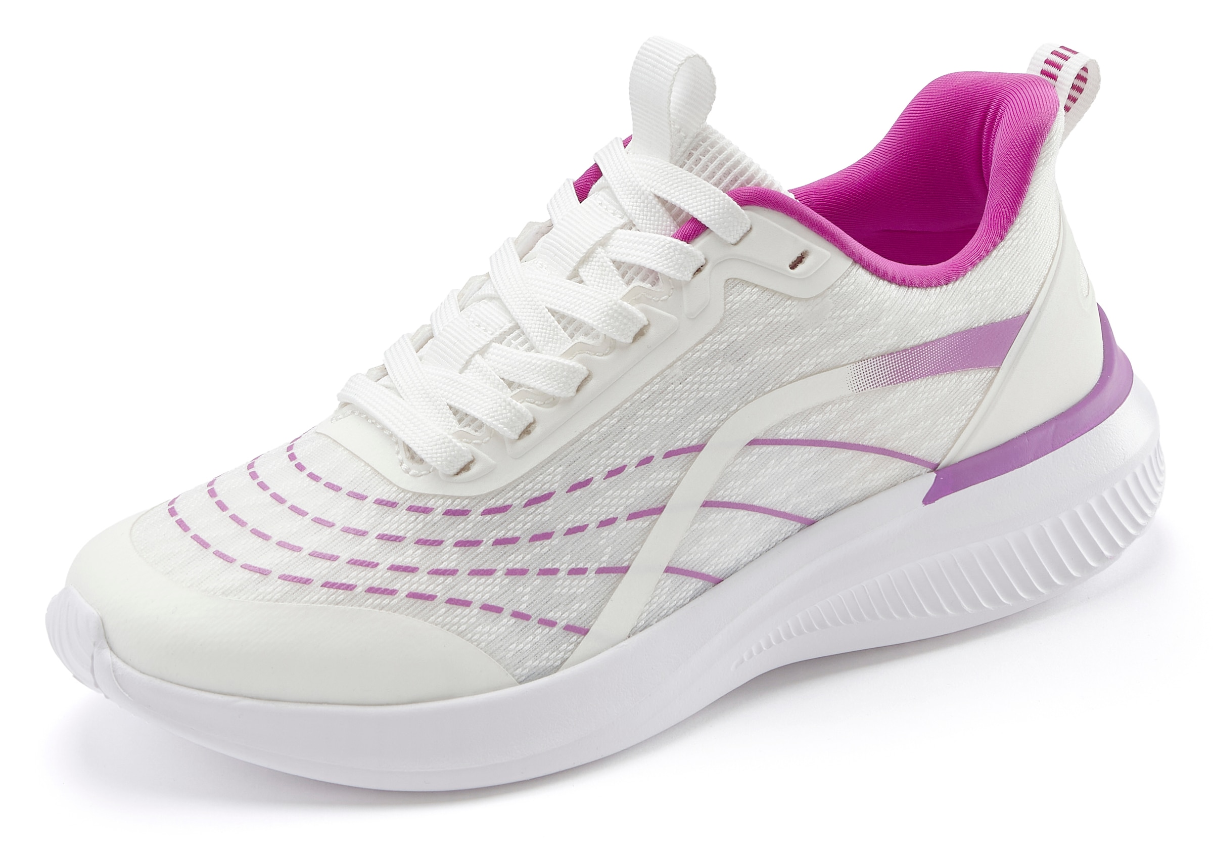 LASCANA Sneaker »Halbschuh, Schnürschuh, Freizeitschuh«, aus Textil mit Farbakzenten