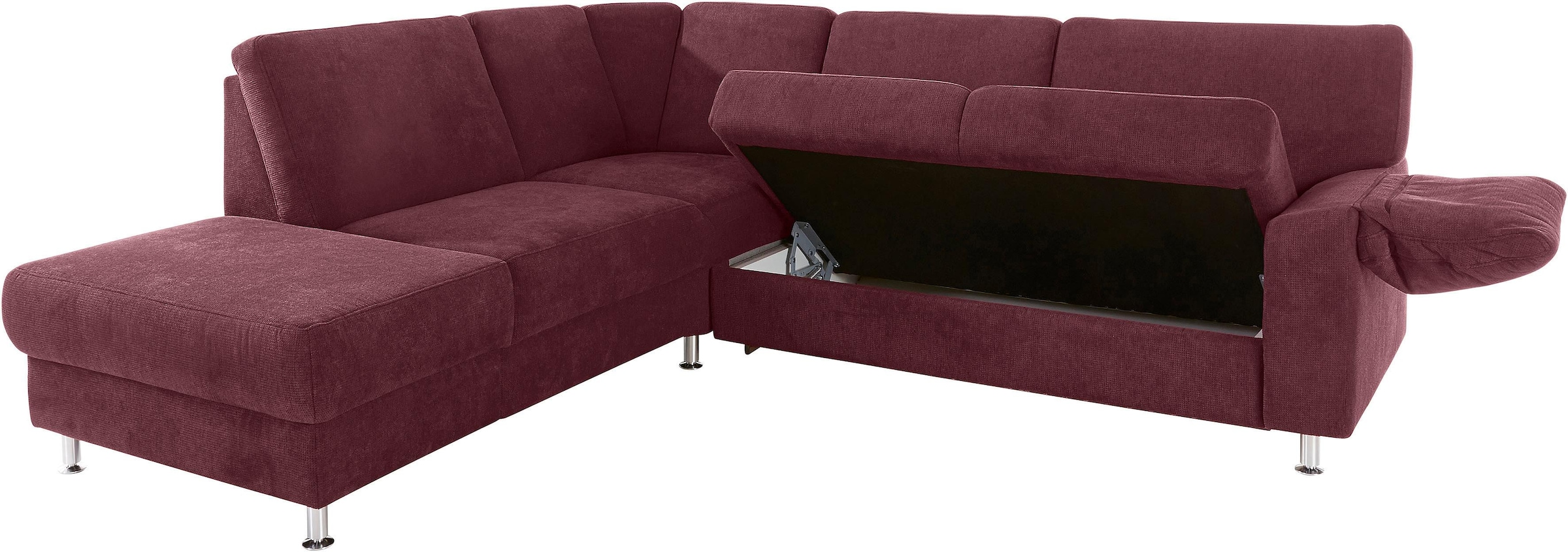 sit&more Ecksofa »Belfort L-Form«, wahlweise mit Vorziehsitz und Bettkasten