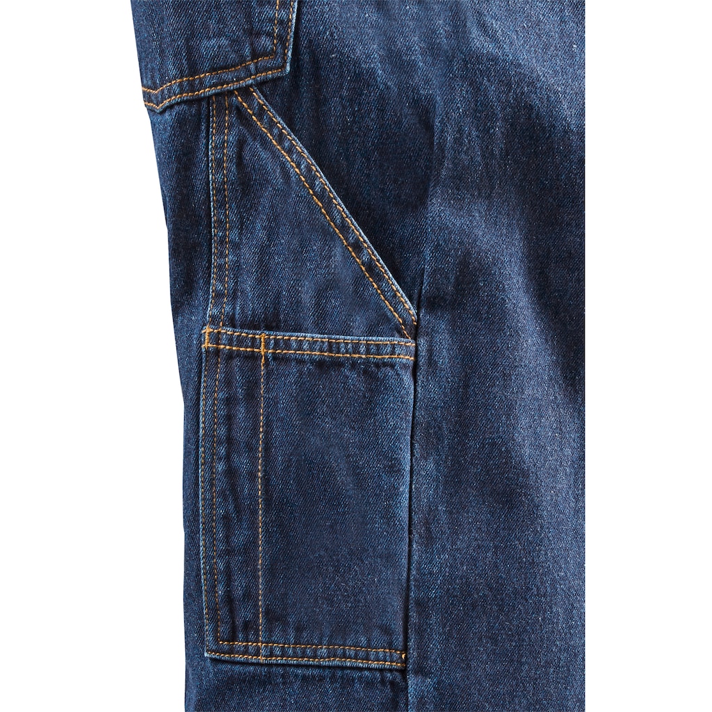 Northern Country Latzhose »Worker Jeans«, (aus 100% Baumwolle, robuster Jeansstoff, comfort fit), mit dehnbarem Bund, 11 Taschen, strapazierfähig und langlebig
