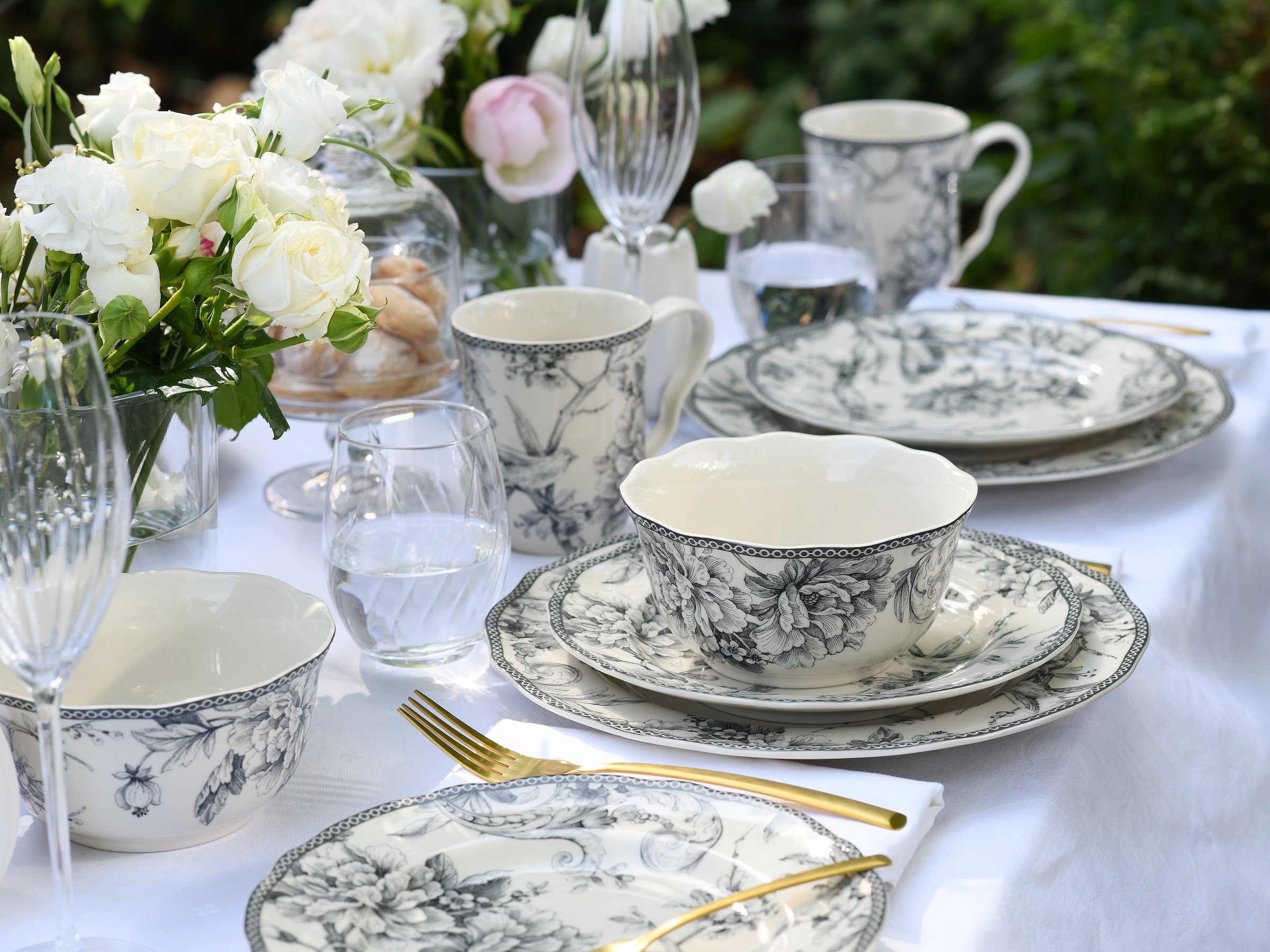 CreaTable Kombiservice »Adelaide, Service 16-tlg.« Nostalgischer Vintage Dekor, Elegante Form