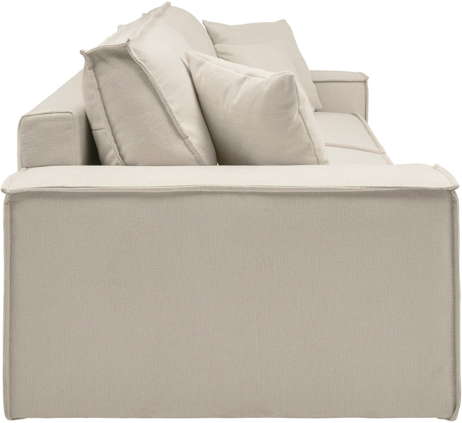 andas 3-Sitzer »FINNLEY Schlafsofa 257 cm, Schlaffunktion mit Bettkasten (200/136cm)«, in Aqua Clean-Bouclé, Struktur fein u. Cord