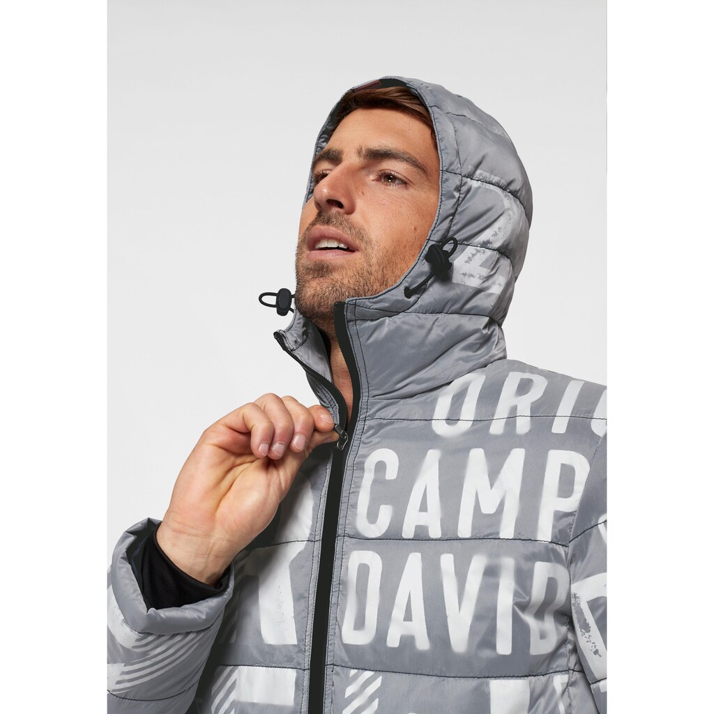 CAMP DAVID Steppjacke, mit Kapuze, mit markantem Logodruck