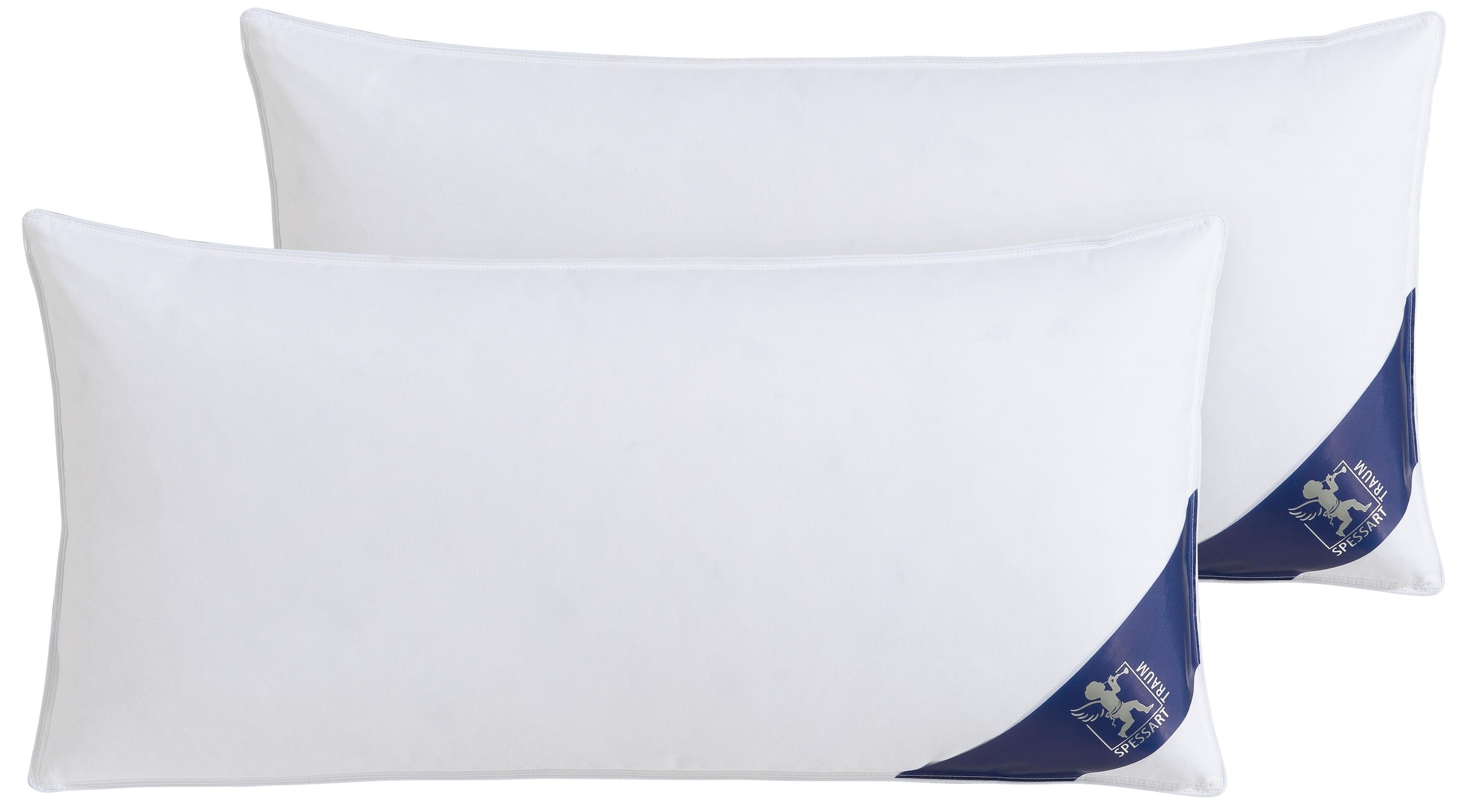 SPESSARTTRAUM Gänsefederkopfkissen »Premium«, Füllung: 100% Gänsefedern, Klasse 1, Downpass zertifiziert, Bezug: 100% Baumwolle, Made in Green, Hausstauballergiker geeignet, (2 St.), gute Stützkraft, Seitenschläfer & Rückenschläfer