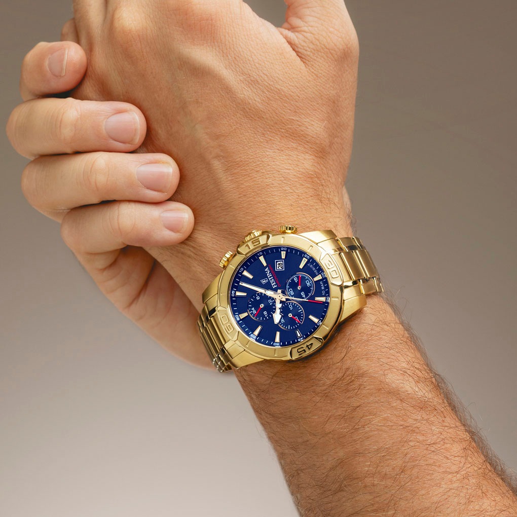 Festina Chronograph »Timeless Chronograph«, Quarzuhr, Armbanduhr, Herrenuhr, Edelstahlarmband, analog, Tag